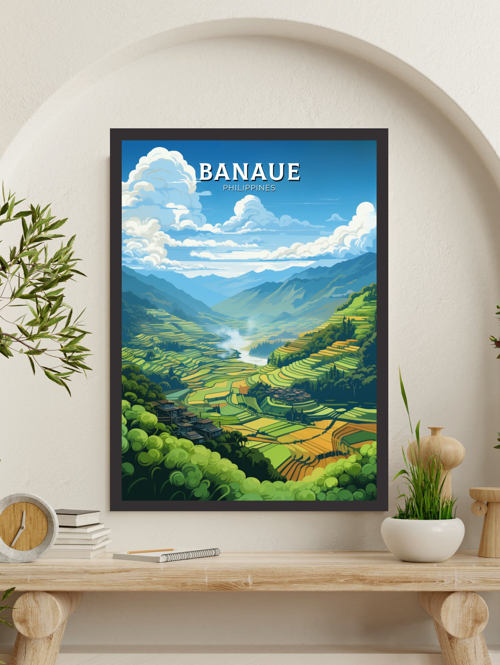 Banaue Poster | Banaue Print | Philippines Poster | Banaue Travel Print | Banaue Rice Fields Travel Poster | Philippines Print | ID 879