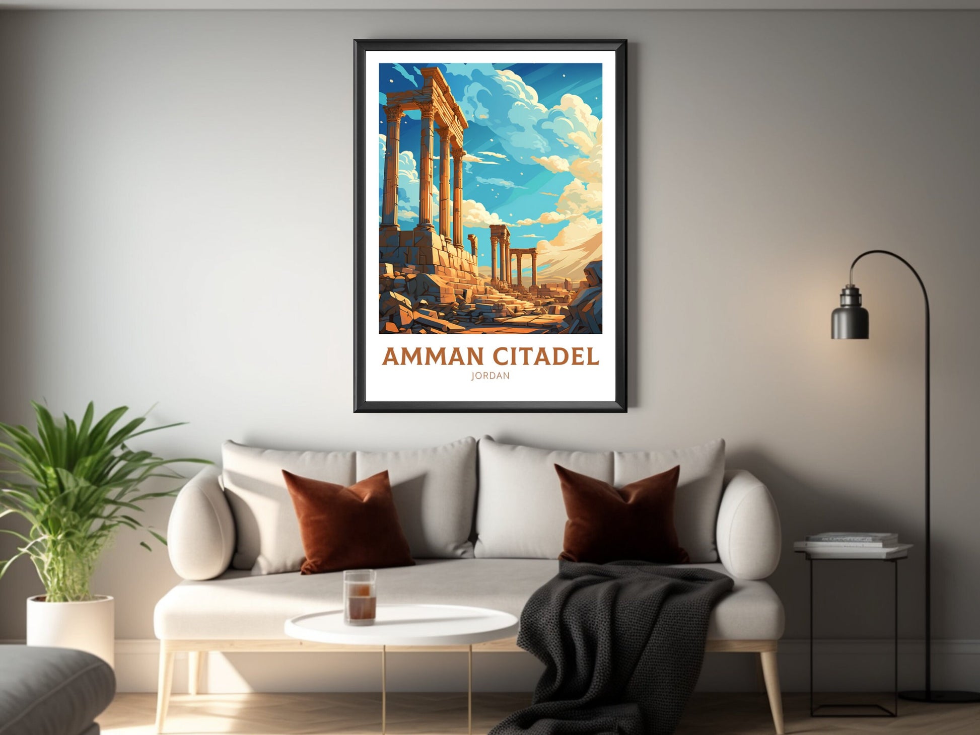 Amman Citadel Print | Amman Citadel Illustration | Amman Citadel Poster | Jordan Print | Jordan Poster | Jordan Wall Art | ID 882