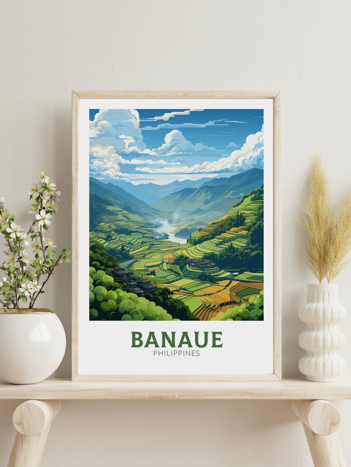 Banaue Poster | Banaue Print | Philippines Poster | Banaue Travel Print | Banaue Rice Fields Travel Poster | Philippines Print | ID 883