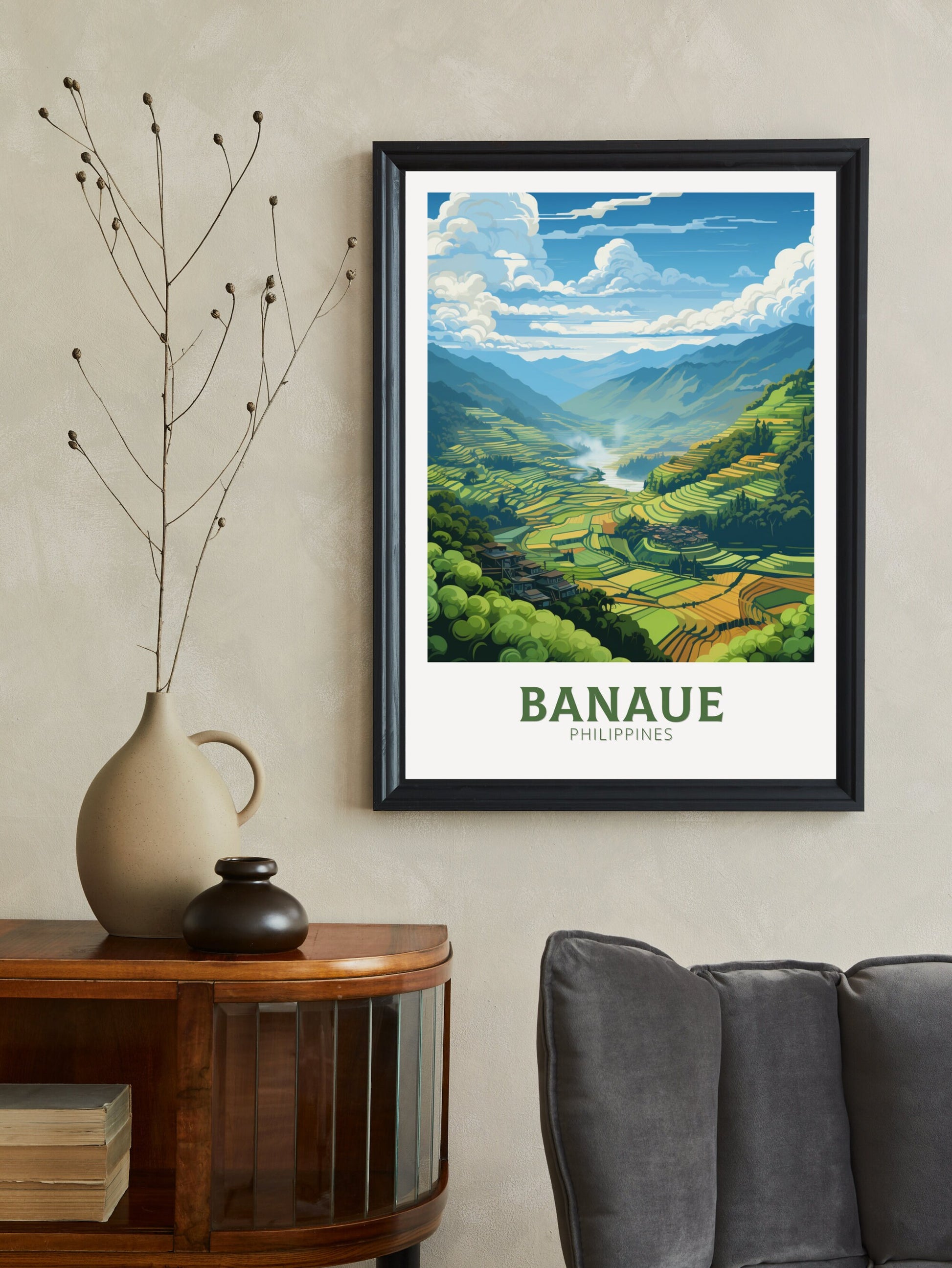 Banaue Poster | Banaue Print | Philippines Poster | Banaue Travel Print | Banaue Rice Fields Travel Poster | Philippines Print | ID 883