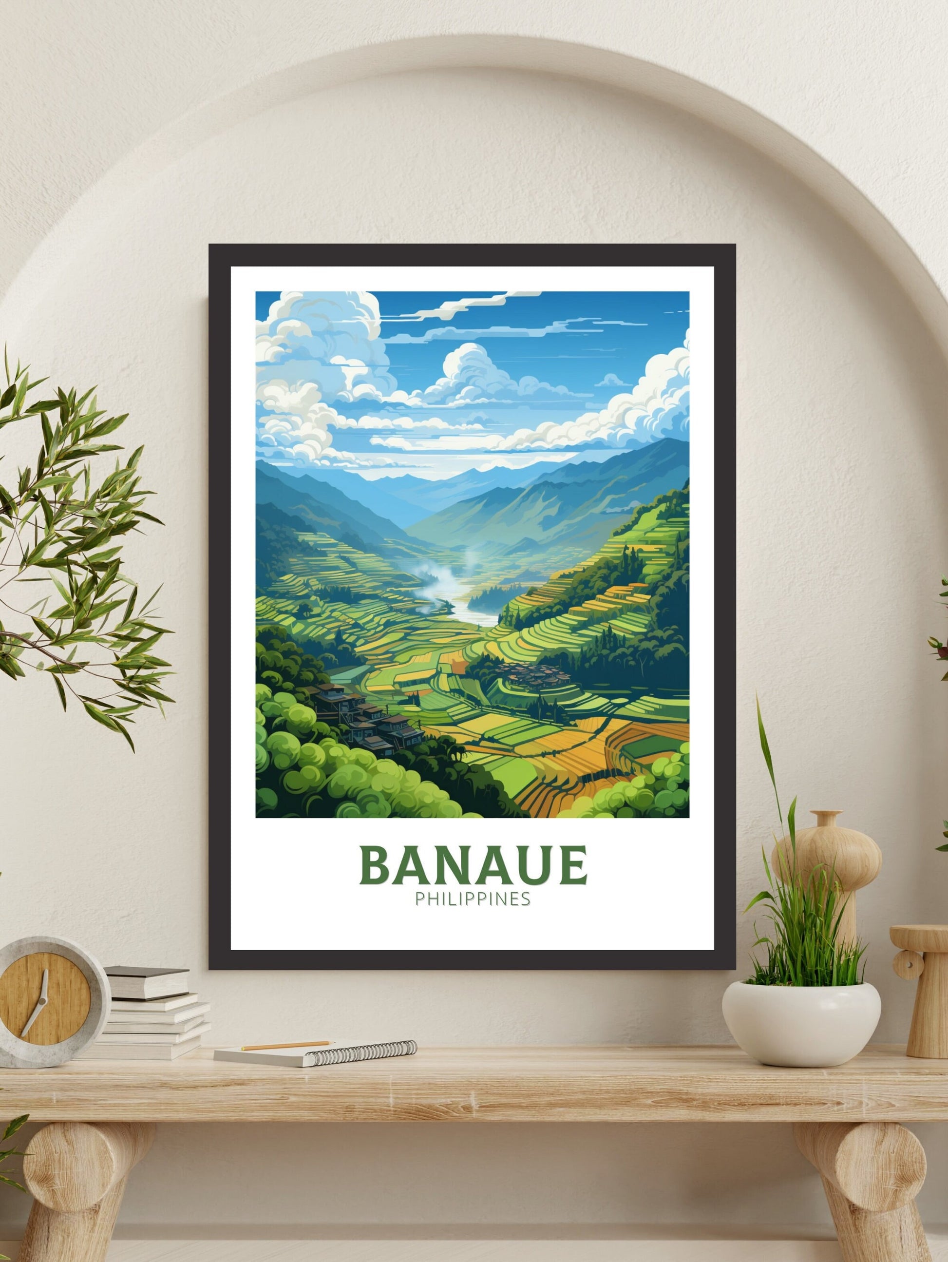 Banaue Poster | Banaue Print | Philippines Poster | Banaue Travel Print | Banaue Rice Fields Travel Poster | Philippines Print | ID 883