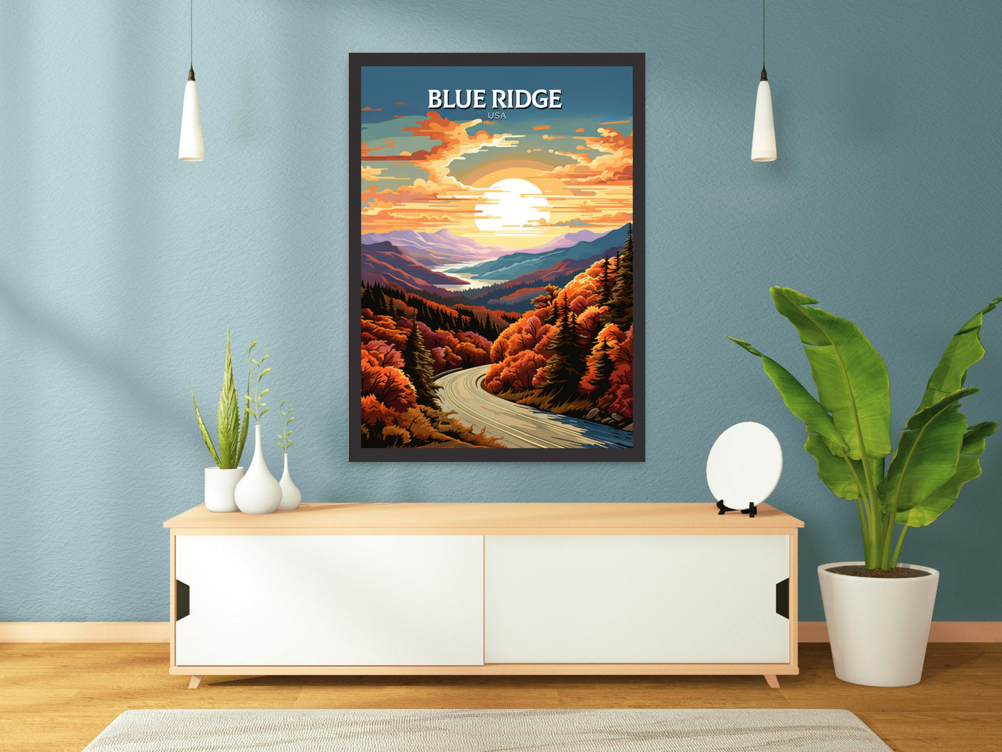 Blue Ridge Parkway Print | Blue Ridge Poster | Blue Ridge Parkway Decor | USA Travel Print | Blue Ridge Parkway Wall Art | ID 880