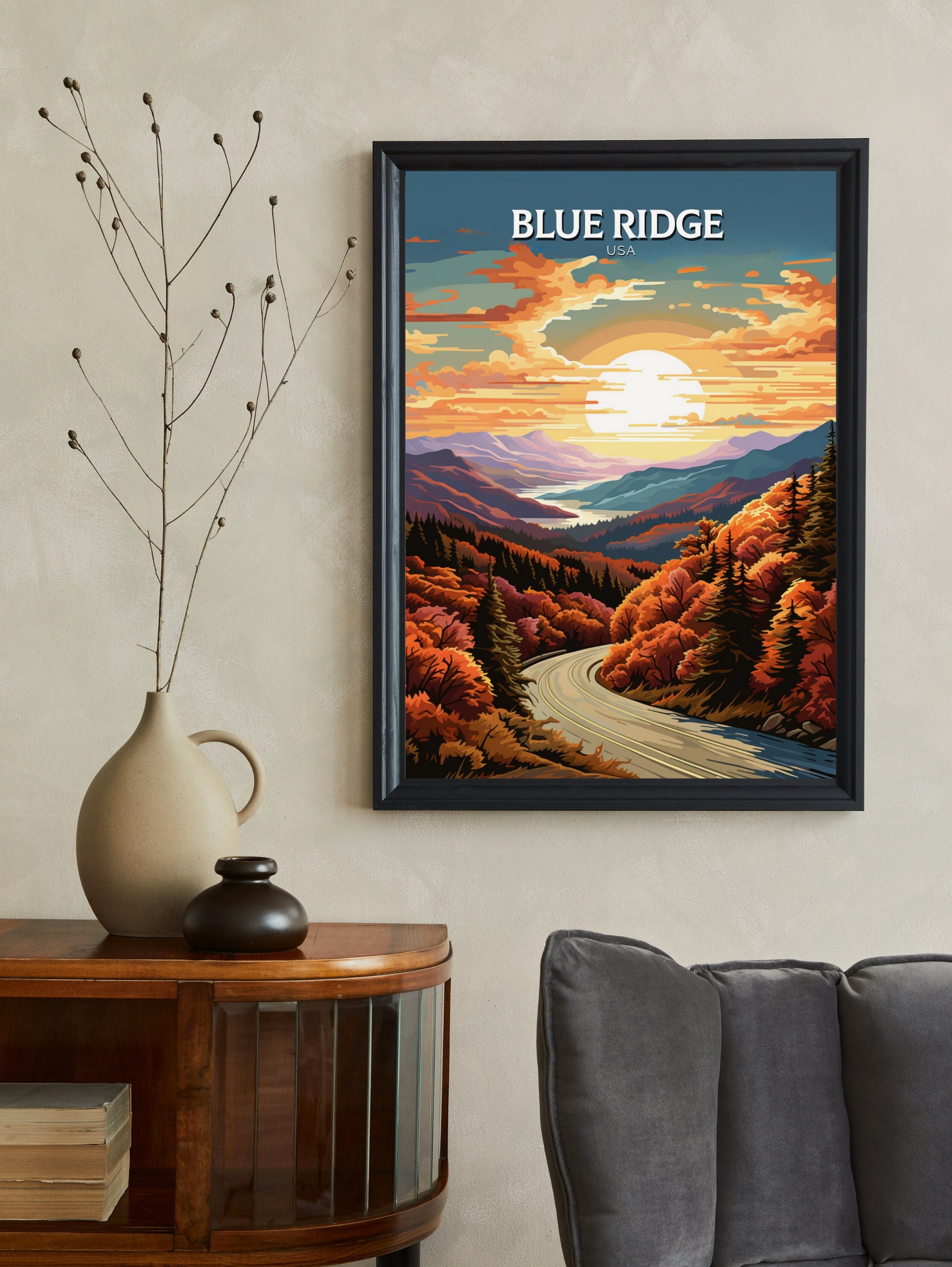 Blue Ridge Parkway Print | Blue Ridge Poster | Blue Ridge Parkway Decor | USA Travel Print | Blue Ridge Parkway Wall Art | ID 880