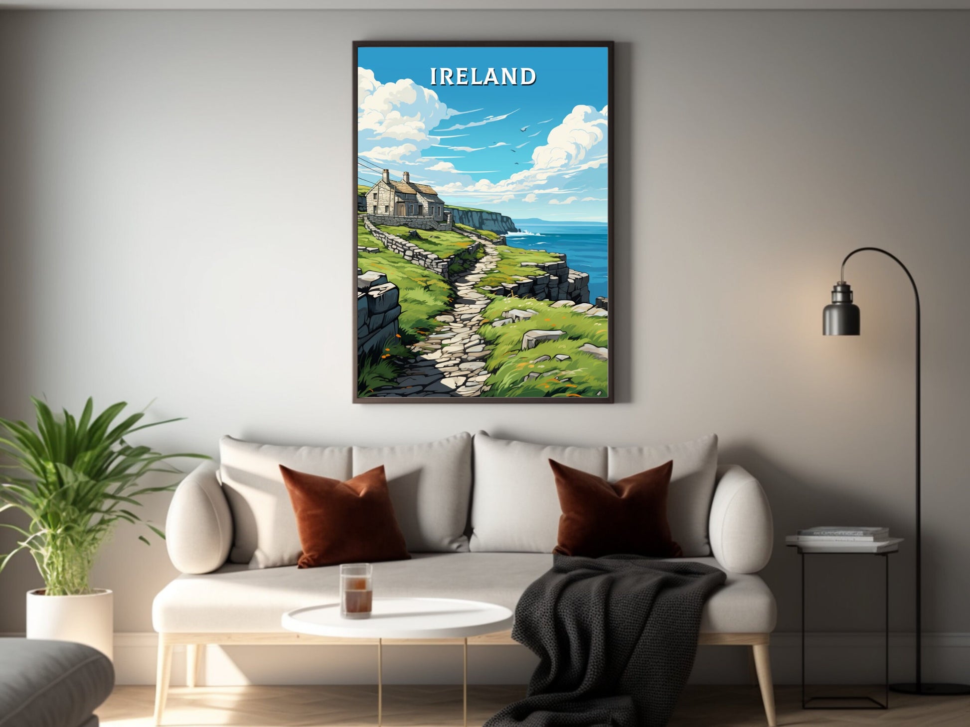 Ireland Travel Print | Ireland Illustration | Ireland Poster | Ireland Art | Emerald Isle's cliffs Art | Cliffs of Mother Print | ID 885