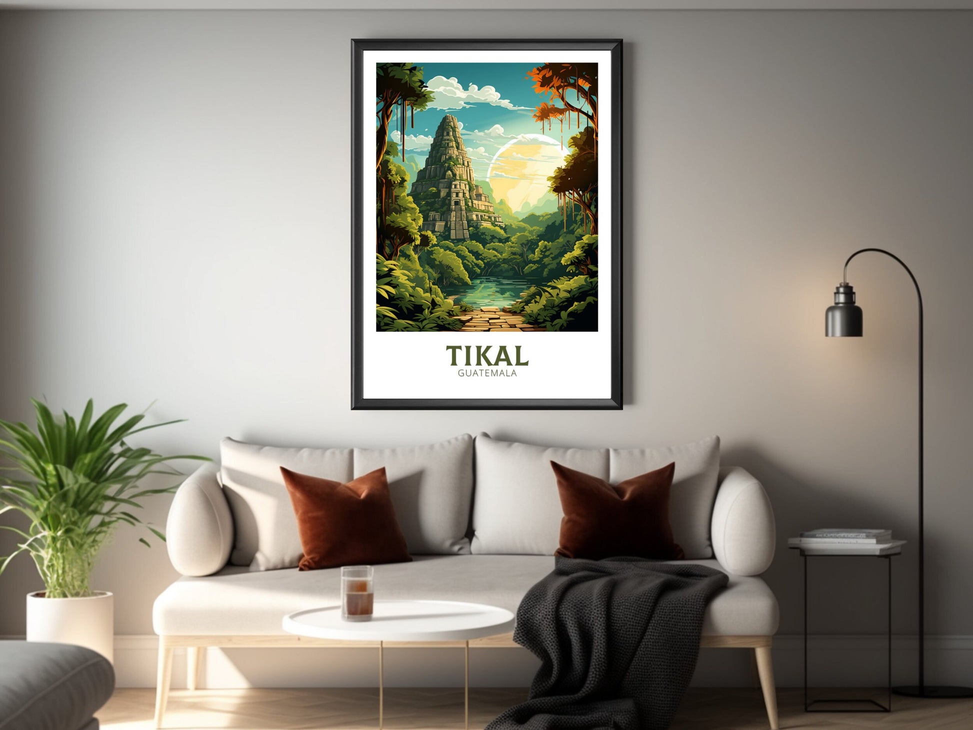 Tikal Travel Print | Tikal Wall Art | Tikal Travel Poster | Housewarming Gift | Guatemala Poster | South America poster | ID 887