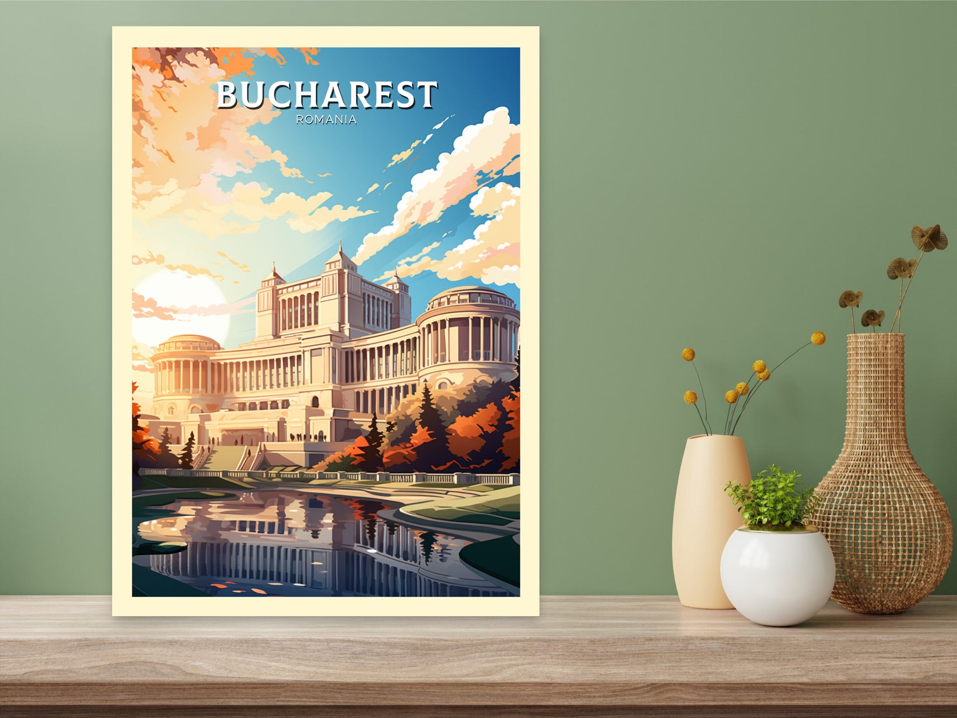 Bucharest Travel Poster | Bucharest Romania Illustration | Bucharest Wall Art | Romania Poster | Bucharest Travel Print | ID 892