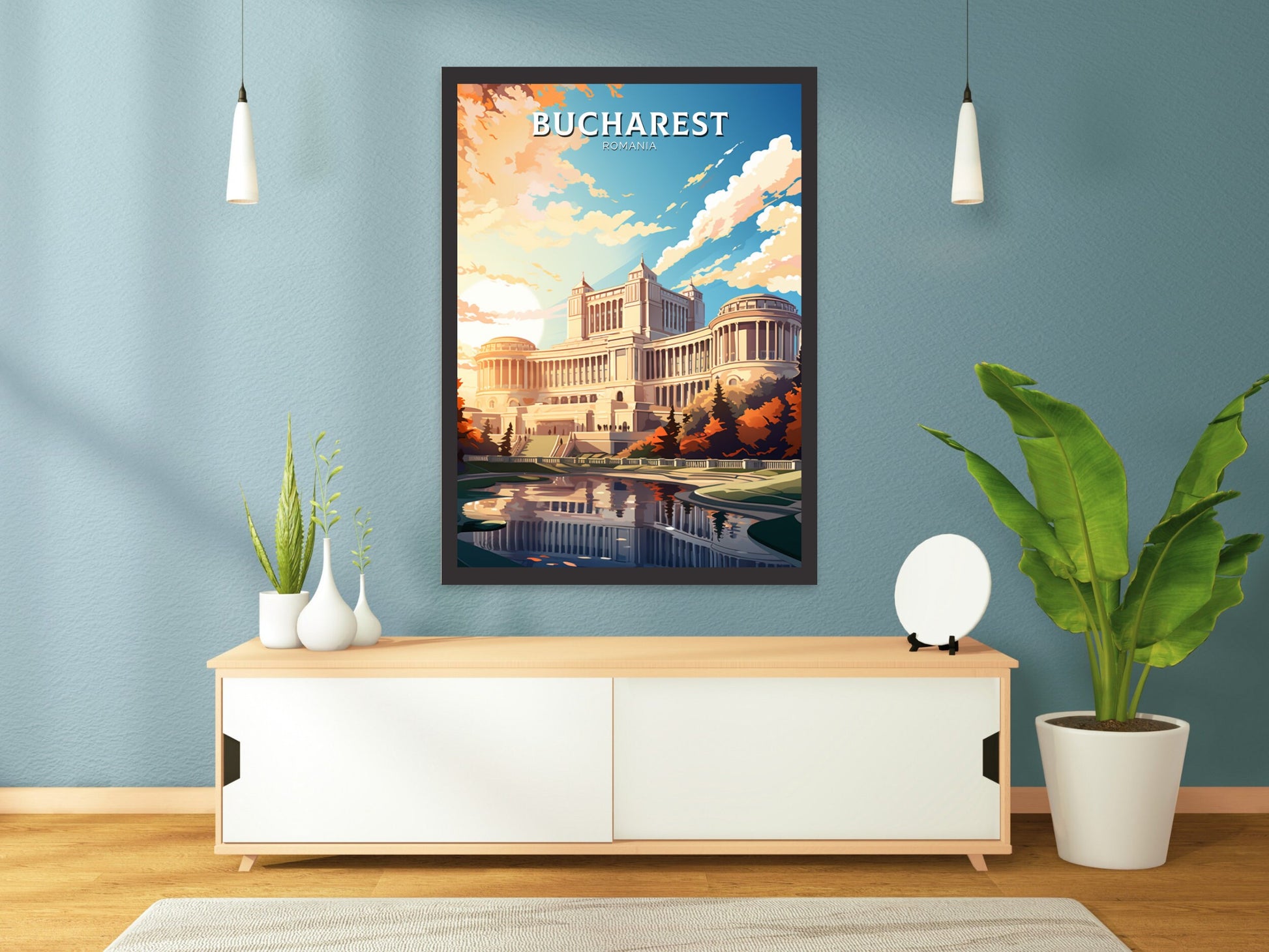 Bucharest Travel Poster | Bucharest Romania Illustration | Bucharest Wall Art | Romania Poster | Bucharest Travel Print | ID 892