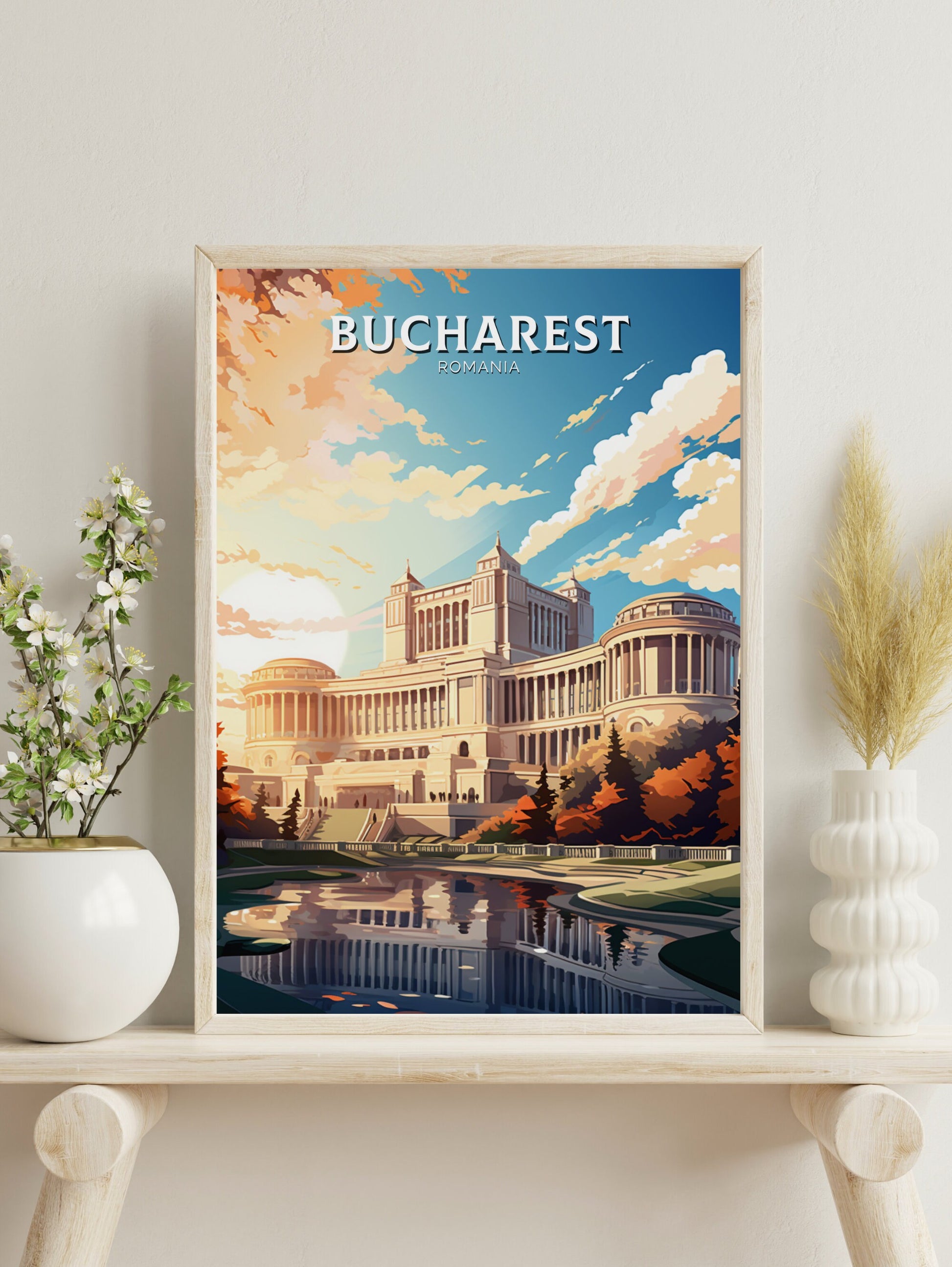 Bucharest Travel Poster | Bucharest Romania Illustration | Bucharest Wall Art | Romania Poster | Bucharest Travel Print | ID 892