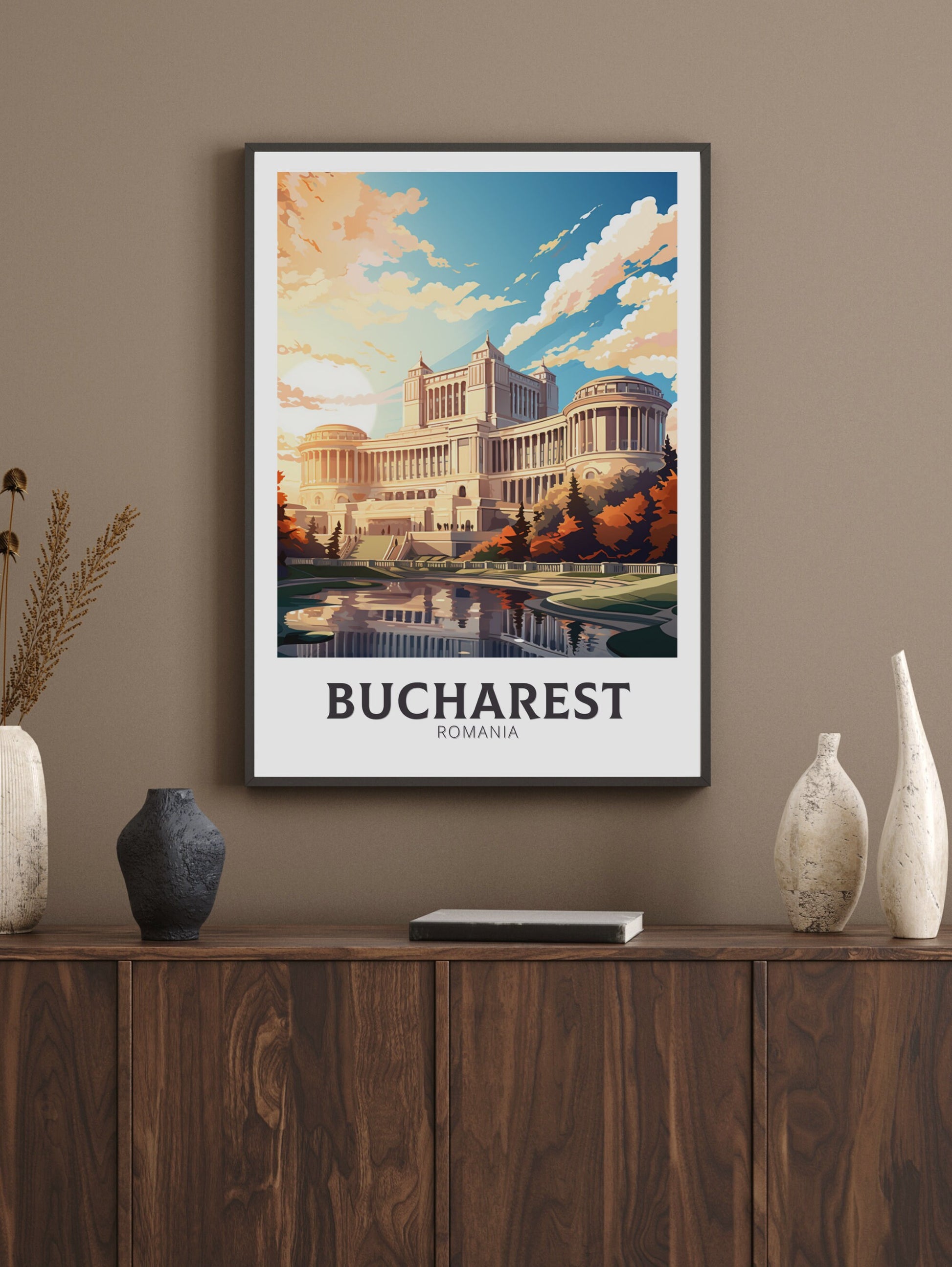 Bucharest Travel Print | Bucharest Romania Illustration | Bucharest Wall Art | Romania Print | Bucharest Travel Poster | ID 893