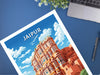 Jaipur Travel Print | Jaipur Illustration | Jaipur Wall Art | India Print | Hawa Mahal Print| Hawa Mahal Painting | Jaipur Poster | ID 899
