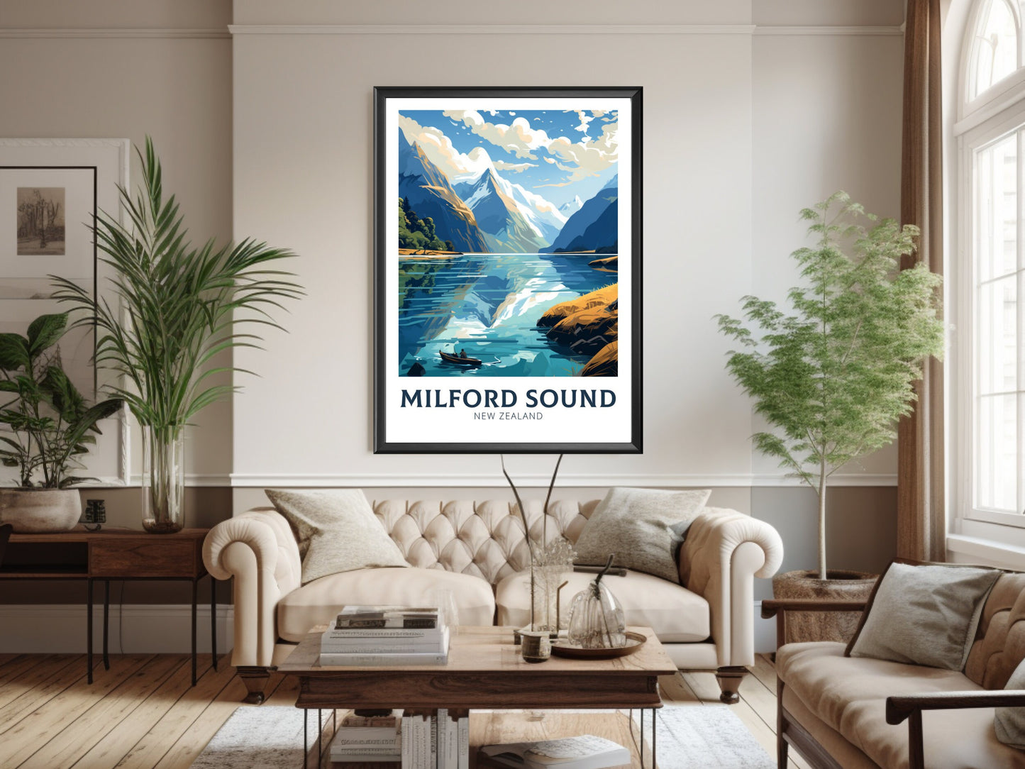 Milford Sound fjord Print | Milford Poster | Milford Art | New Zealand Poster | Milford Poster I Milford Sound fjord Poster I ID 906