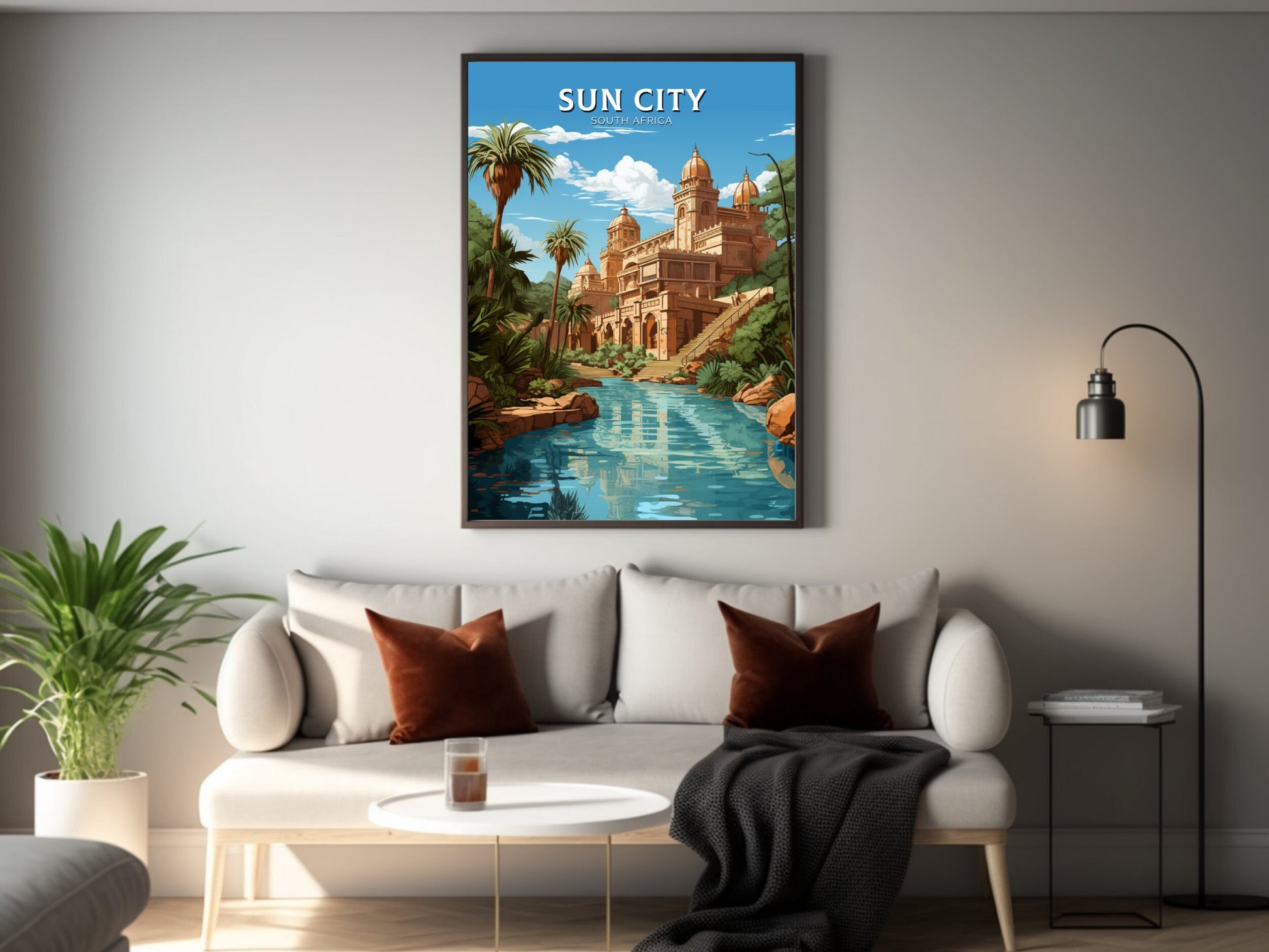 Sun City Poster | Lost City Travel Poster | Sun City Travel Print | South Africa Wall Art | Africa Poster | Sun City Travel Print | ID 909