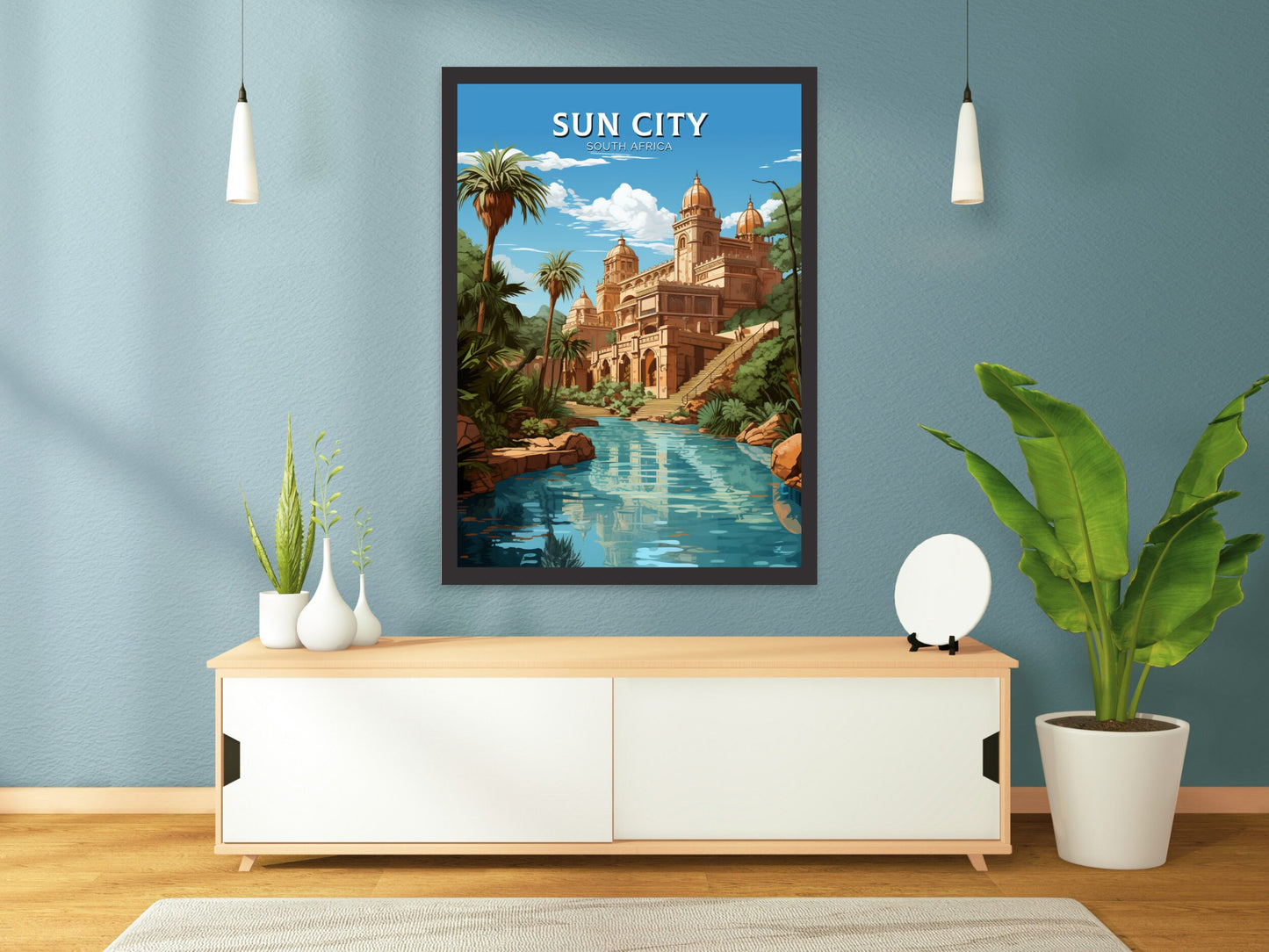 Sun City Poster | Lost City Travel Poster | Sun City Travel Print | South Africa Wall Art | Africa Poster | Sun City Travel Print | ID 909