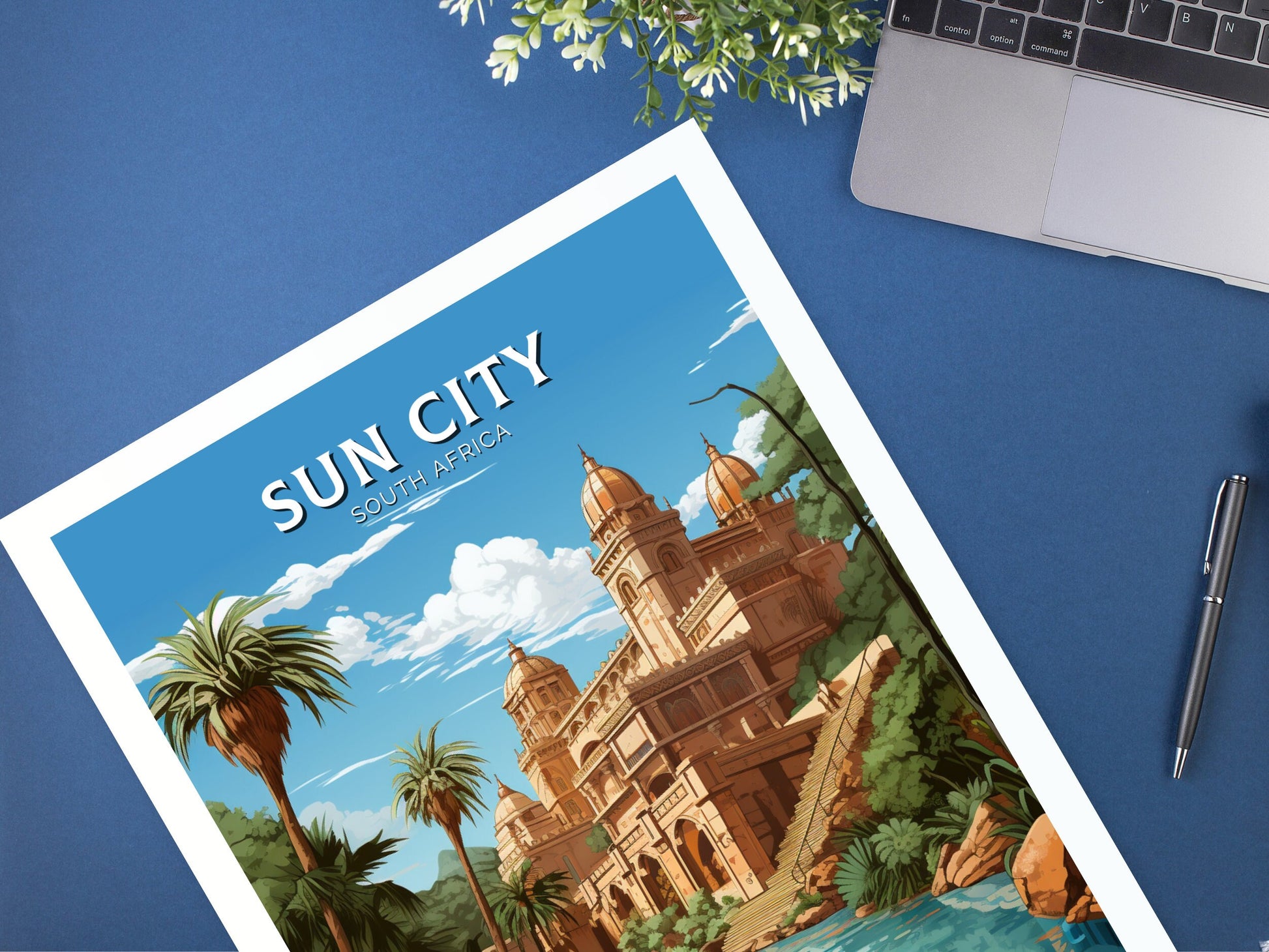 Sun City Poster | Lost City Travel Poster | Sun City Travel Print | South Africa Wall Art | Africa Poster | Sun City Travel Print | ID 909