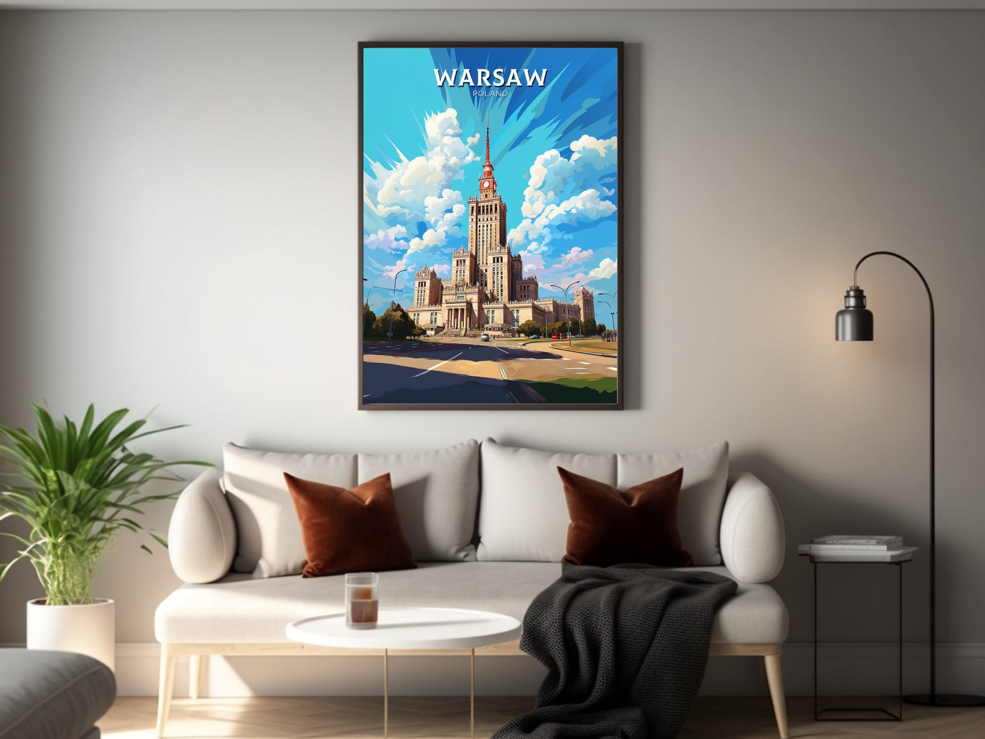 Warsaw Poster | Warsaw Travel Print | Warsaw Illustration | Warsaw Wall Art | Poland Print | Warsaw Poland Painting | Warsaw Design | ID 912