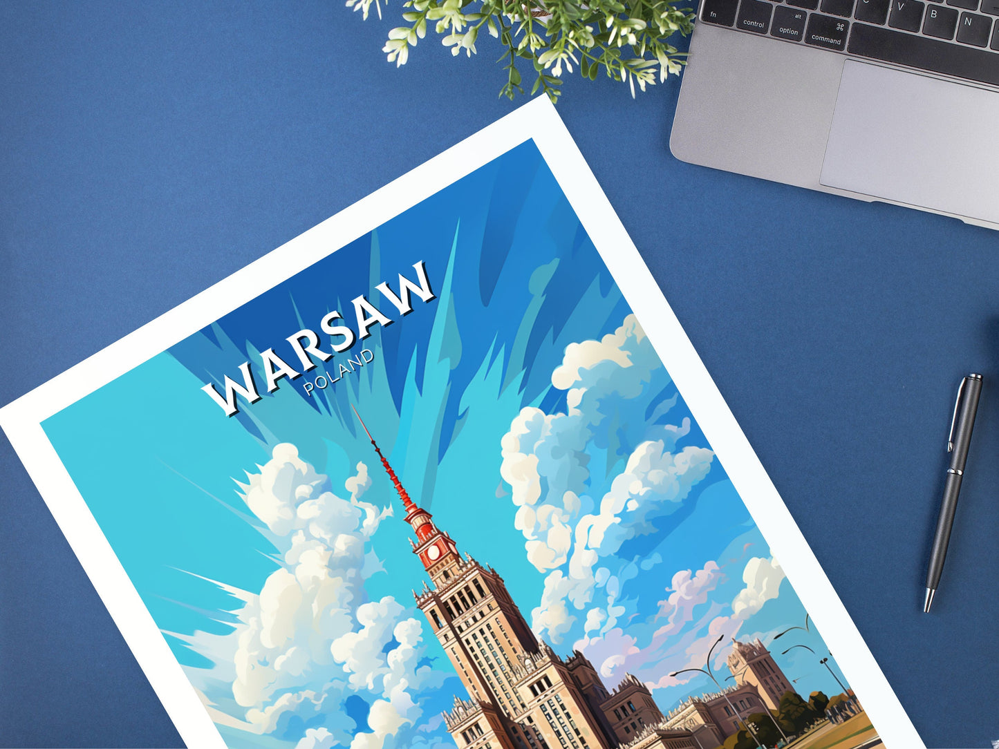 Warsaw Poster | Warsaw Travel Print | Warsaw Illustration | Warsaw Wall Art | Poland Print | Warsaw Poland Painting | Warsaw Design | ID 912