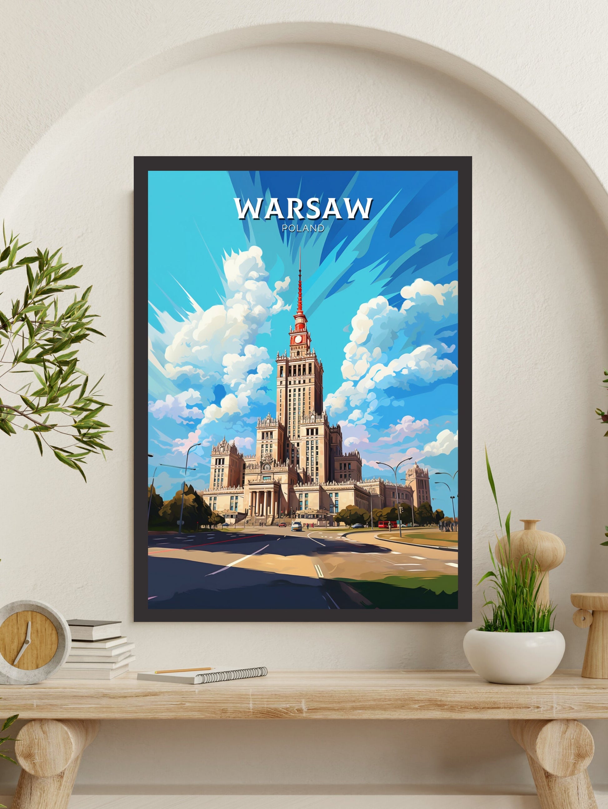 Warsaw Poster | Warsaw Travel Print | Warsaw Illustration | Warsaw Wall Art | Poland Print | Warsaw Poland Painting | Warsaw Design | ID 912