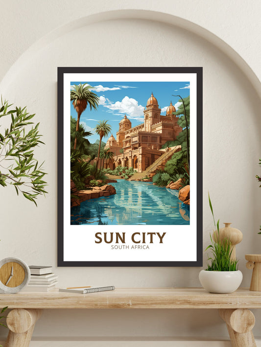 Sun City Print | Lost City Travel Print | Sun City Travel Poster | South Africa Wall Art | Africa Poster | Sun City Travel Print | ID 914