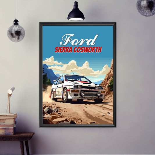 Ford Sierra Cosworth Poster, Car Art, Rally Car Print, Ford Sierra Cosworth Print, 1980s Car Print, Classic Car, Car Print, Car Poster