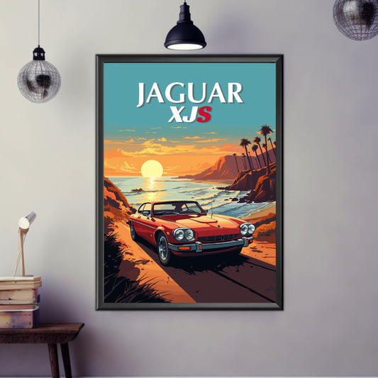 Jaguar XJS Poster, Jaguar XJS Print, Car Poster, Car Print, Old-timer Print, 1980s Car, Car Art, Classic car print, Vintage Car Print