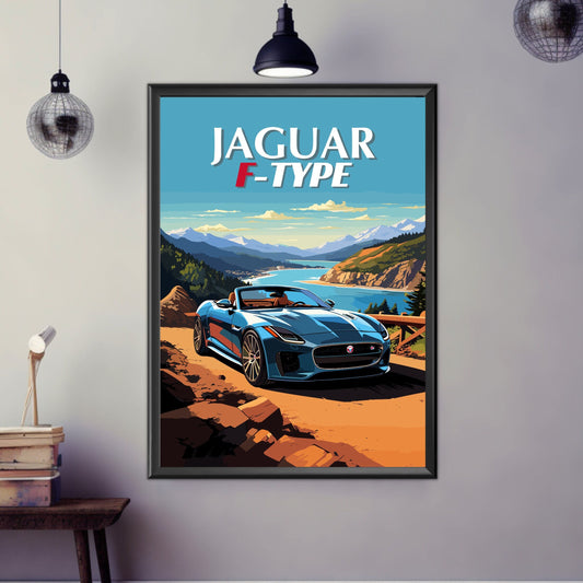 Jaguar F-Type Poster, Jaguar F-Type Print, Car Poster, Car Print, 2010s Car Print, Car Art, Performance Car Print, Luxury Car Print