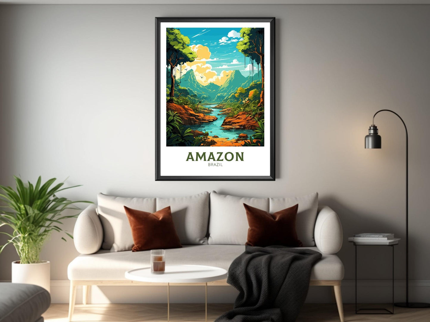 Amazon Forest Travel Print | Amazon Forest Poster | Brazil Wall Art | Amazon Forest Brazil travel Poster | Housewarming gift | ID 826