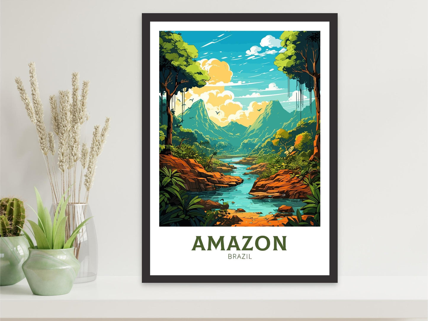 Amazon Forest Travel Print | Amazon Forest Poster | Brazil Wall Art | Amazon Forest Brazil travel Poster | Housewarming gift | ID 826