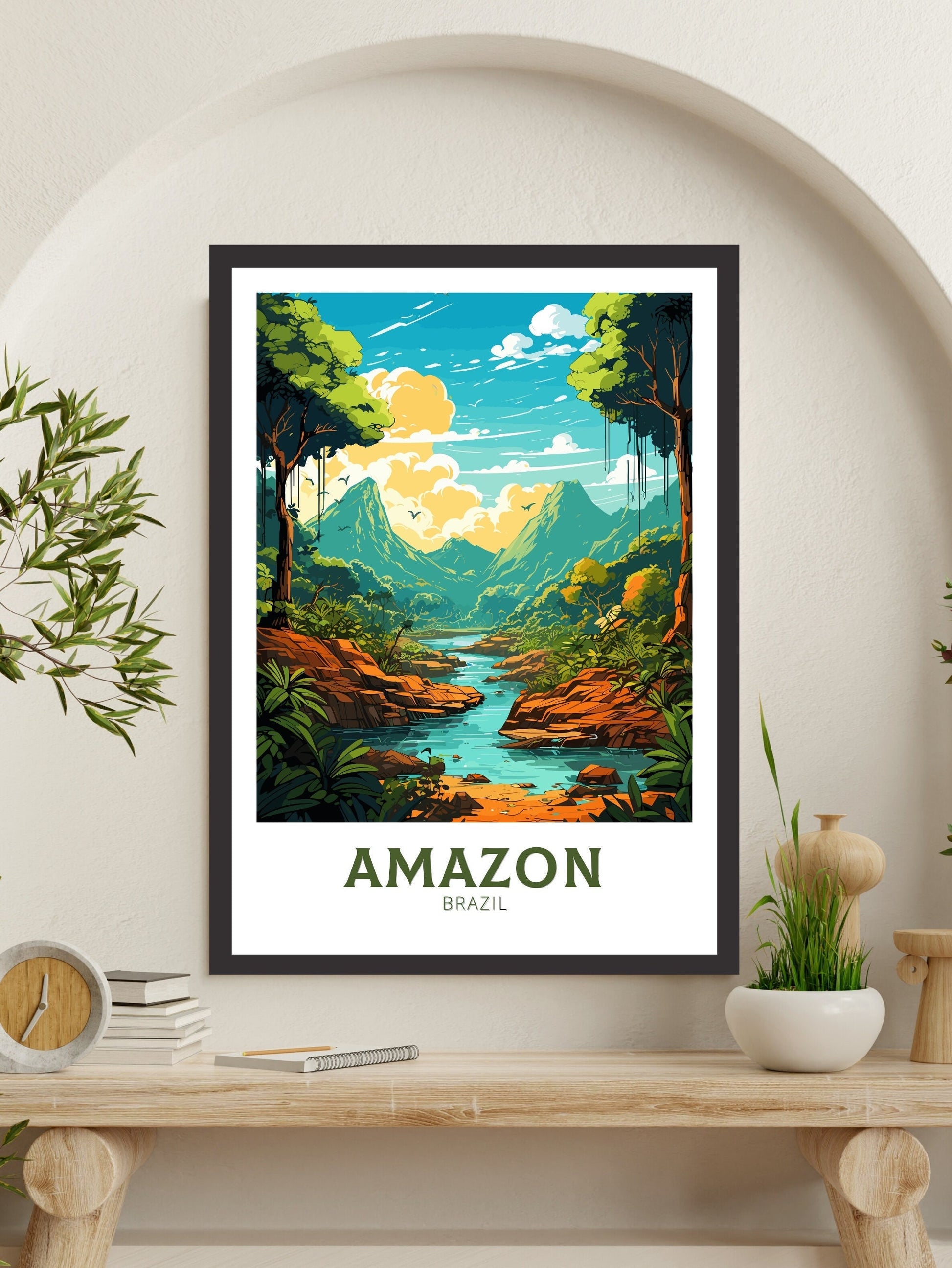 Amazon Forest Travel Print | Amazon Forest Poster | Brazil Wall Art | Amazon Forest Brazil travel Poster | Housewarming gift | ID 826