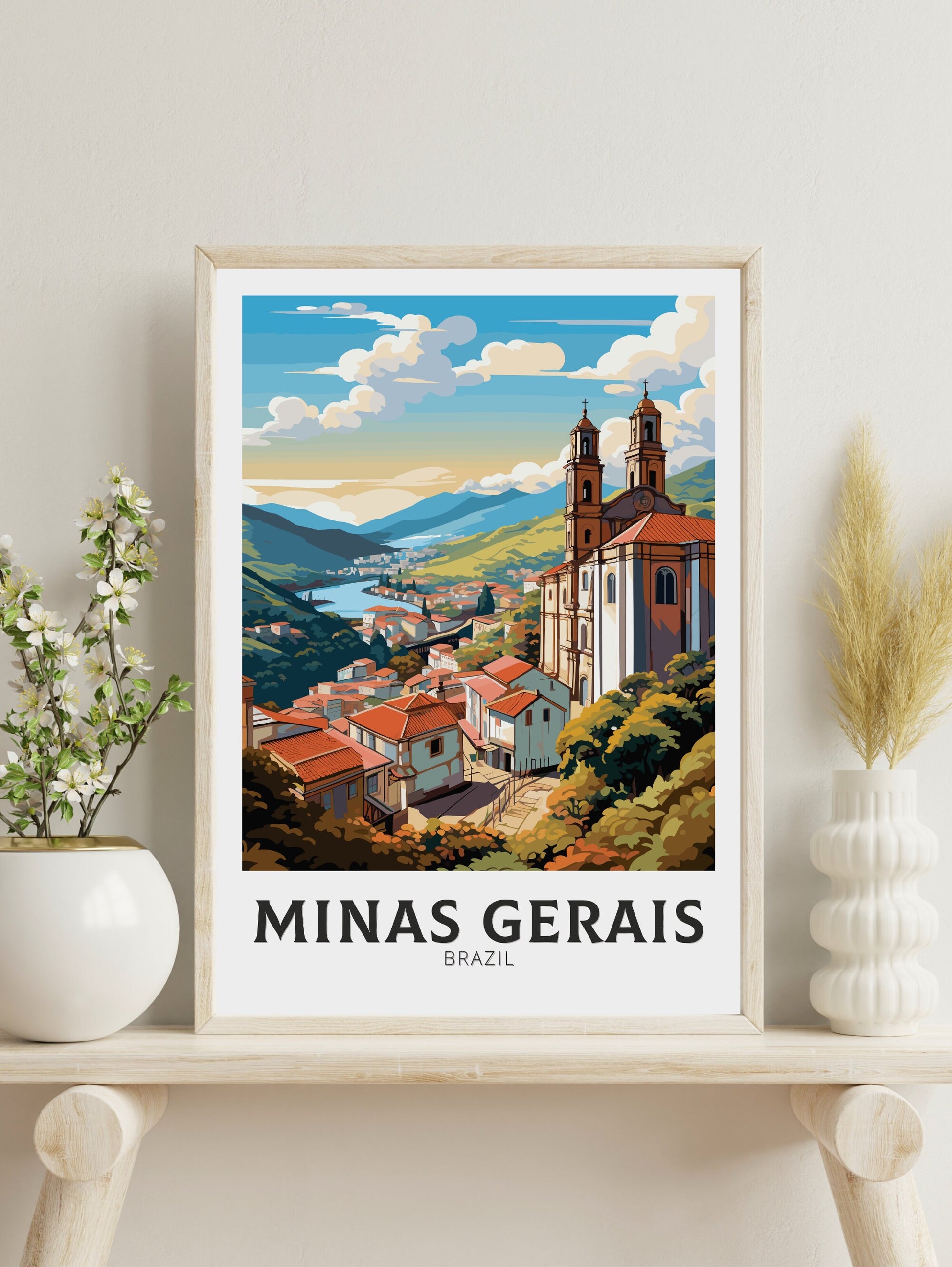 Minas Gerais Print | Ouro Preto Poster | Brazil Wall Art | Minas Gerais Brazil travel Print | Birthday gift | Ouro Preto Brazil Art | ID 829