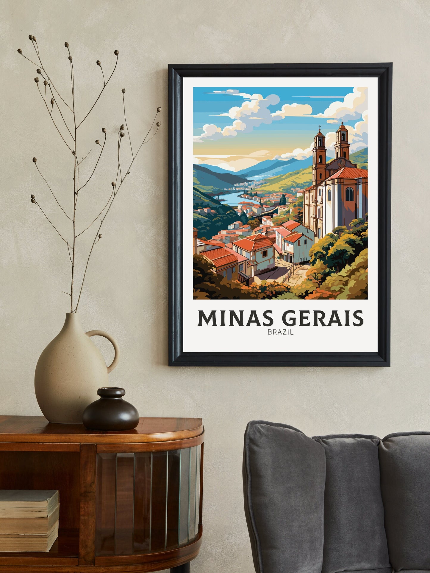 Minas Gerais Print | Ouro Preto Poster | Brazil Wall Art | Minas Gerais Brazil travel Print | Birthday gift | Ouro Preto Brazil Art | ID 829