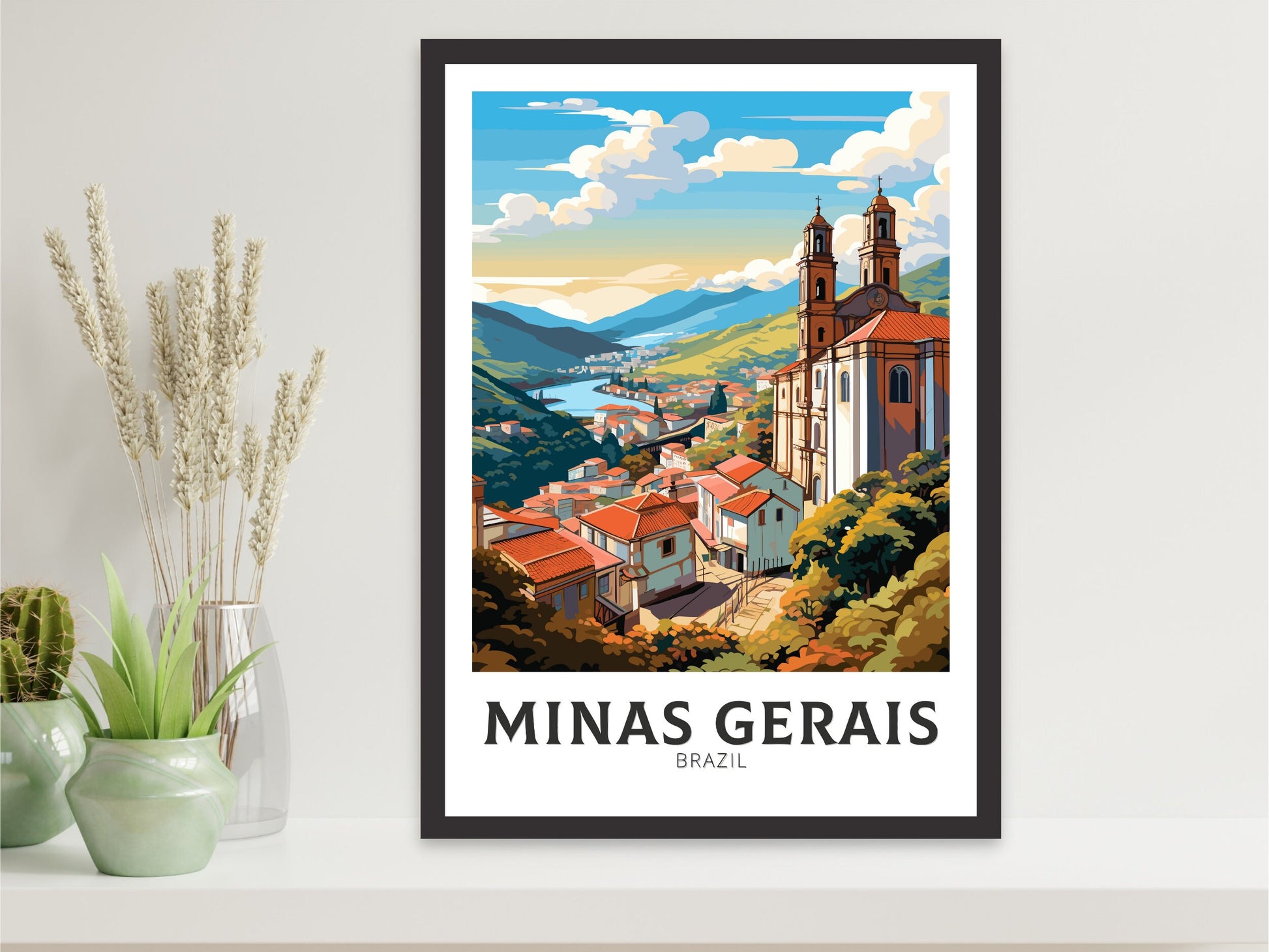 Minas Gerais Print | Ouro Preto Poster | Brazil Wall Art | Minas Gerais Brazil travel Print | Birthday gift | Ouro Preto Brazil Art | ID 829