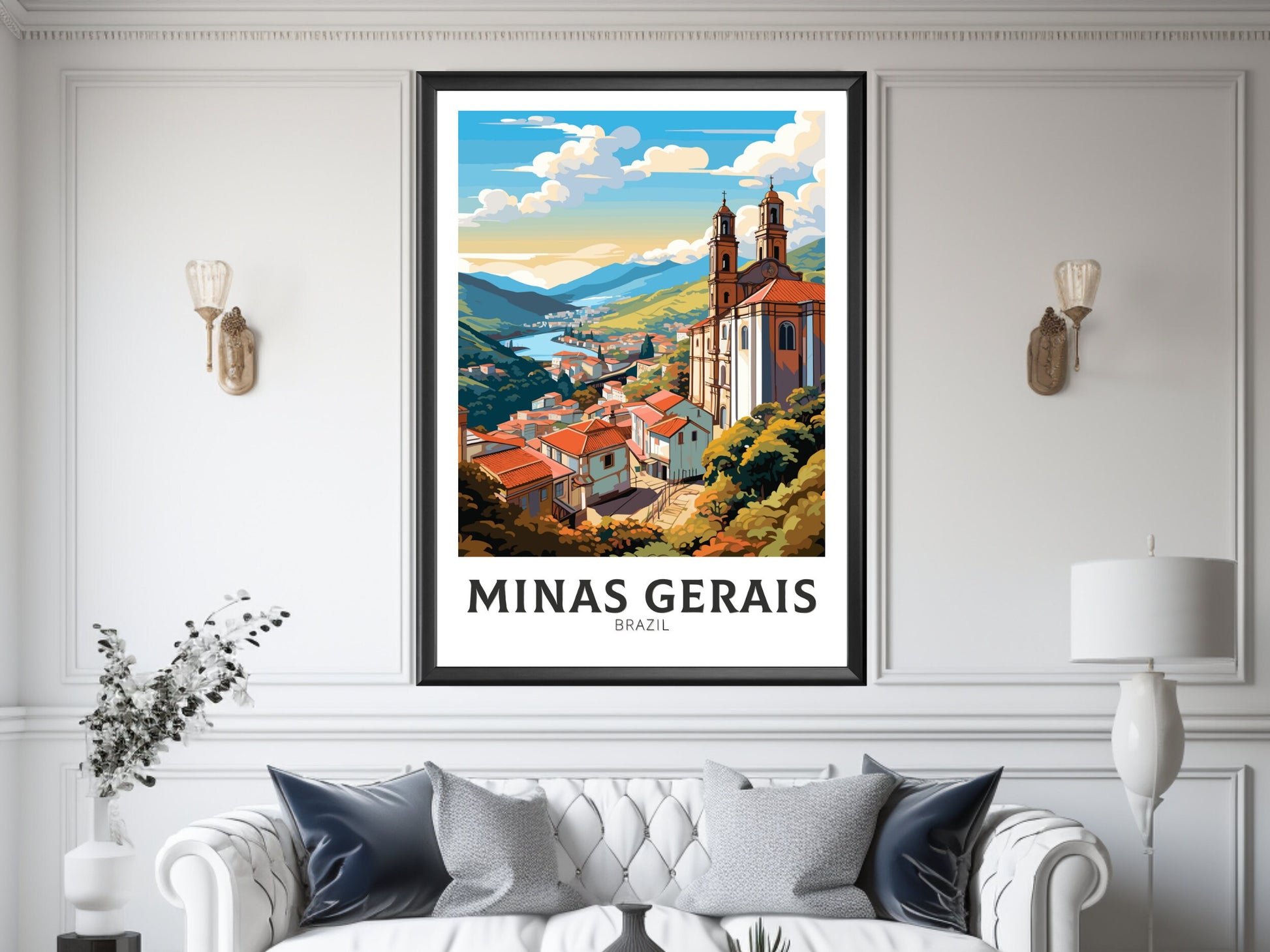 Minas Gerais Print | Ouro Preto Poster | Brazil Wall Art | Minas Gerais Brazil travel Print | Birthday gift | Ouro Preto Brazil Art | ID 829