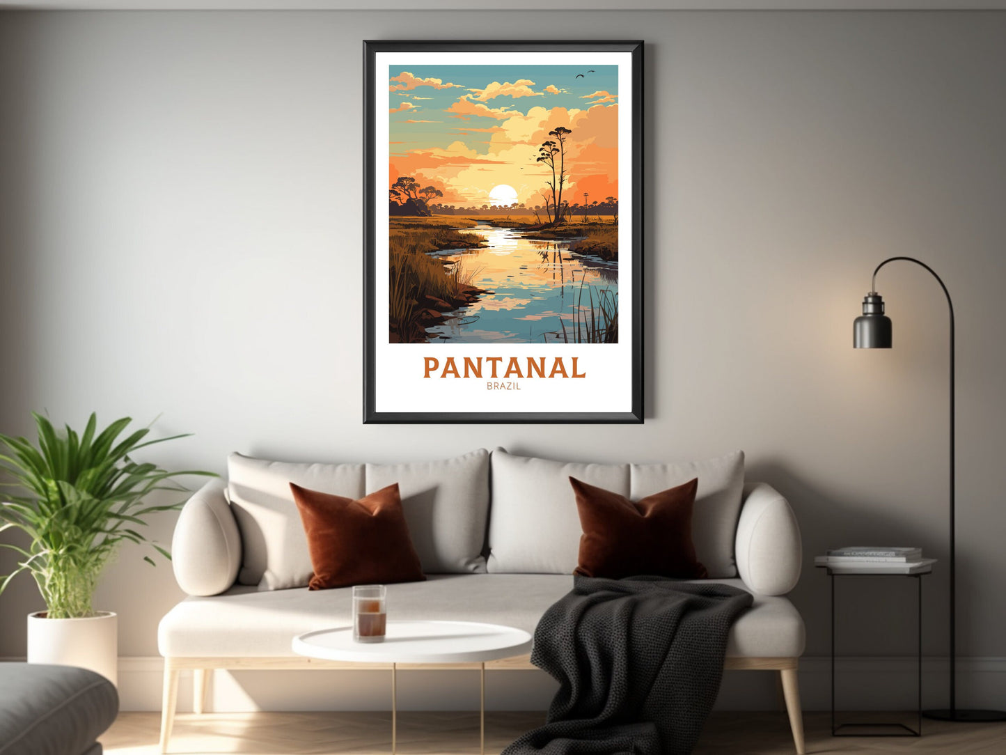 Pantanal Travel Print | Pantanal Postre | Brazil Wall Art | Pantanal Brazil travel Print | Housewarming gift Pantanal Brazil Print |ID 828