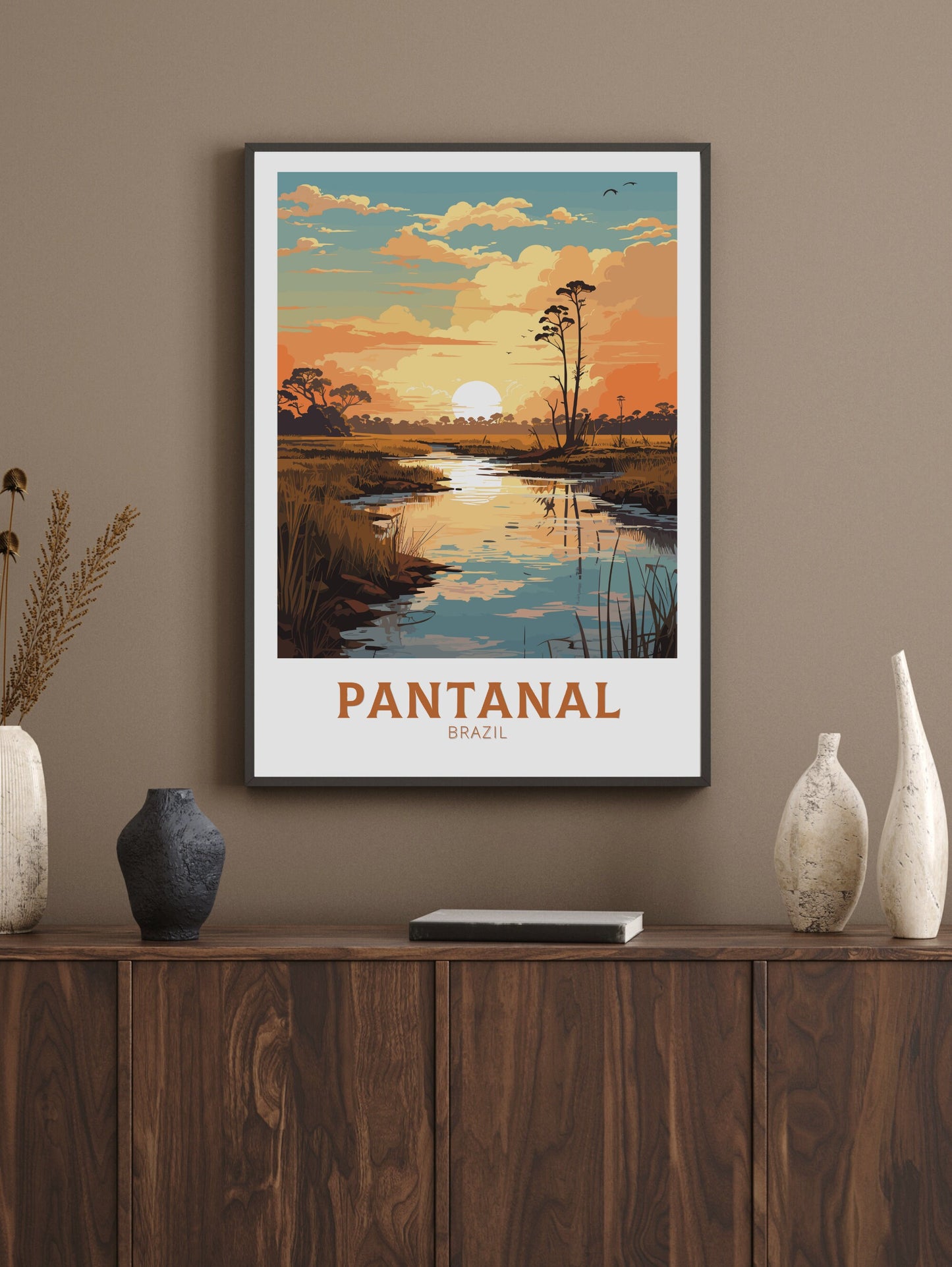 Pantanal Travel Print | Pantanal Postre | Brazil Wall Art | Pantanal Brazil travel Print | Housewarming gift Pantanal Brazil Print |ID 828