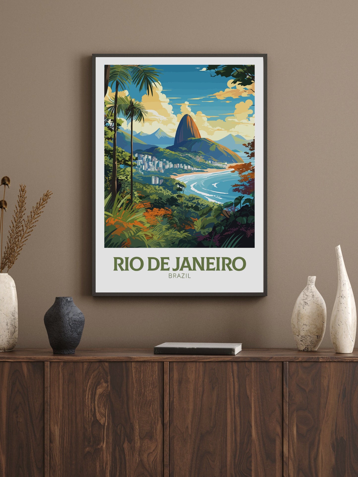 Rio De Janeiro Travel Print | Rio De Janeiro Poster | Brazil Wall Art | Sugarloaf Mountain Rio de Janeiro Print | Housewarming gift | ID 830