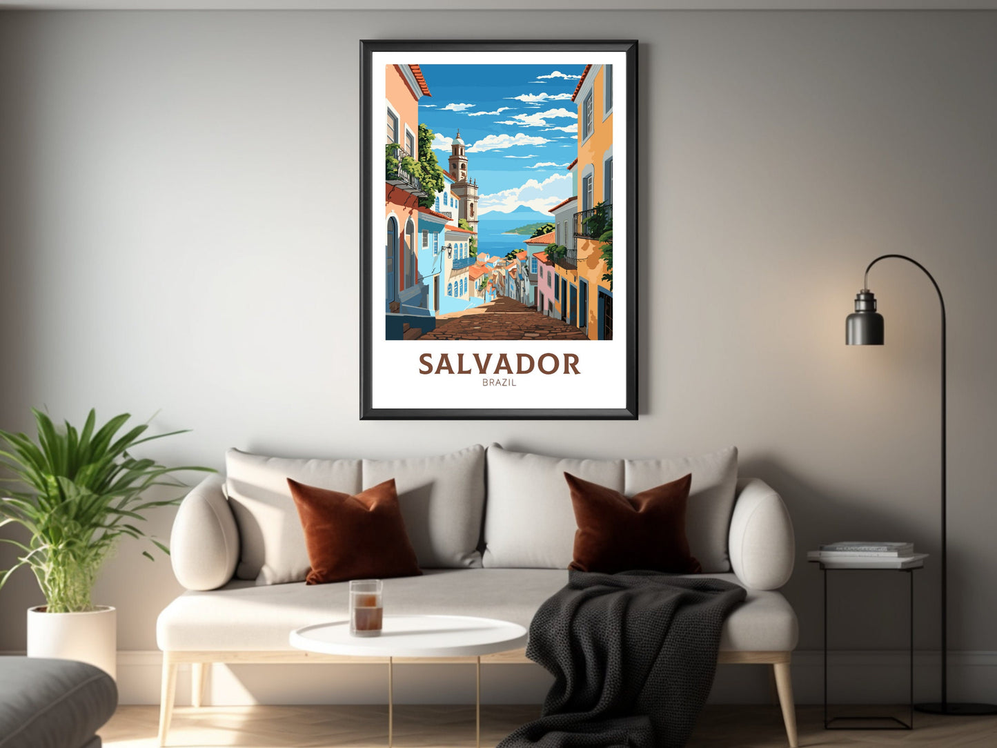 Salvador Travel Print | Salvador Poster | Brazil Wall Art | Salvador Brazil travel Poster | Housewarming gift | Salvador Wall Art | ID 831