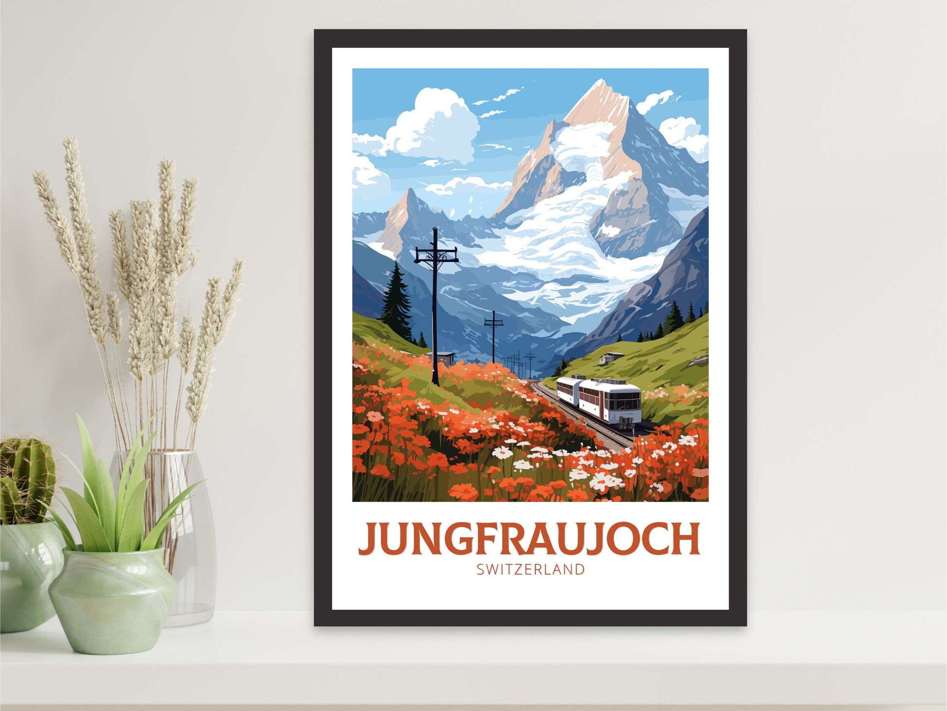 Jungfraujoc Poster | Jungfraujoc Print | Jungfraujoc Illustration | Jungfraujoc Wall Art | Switzerland Print | Jungfraujoc Artwork | ID 834