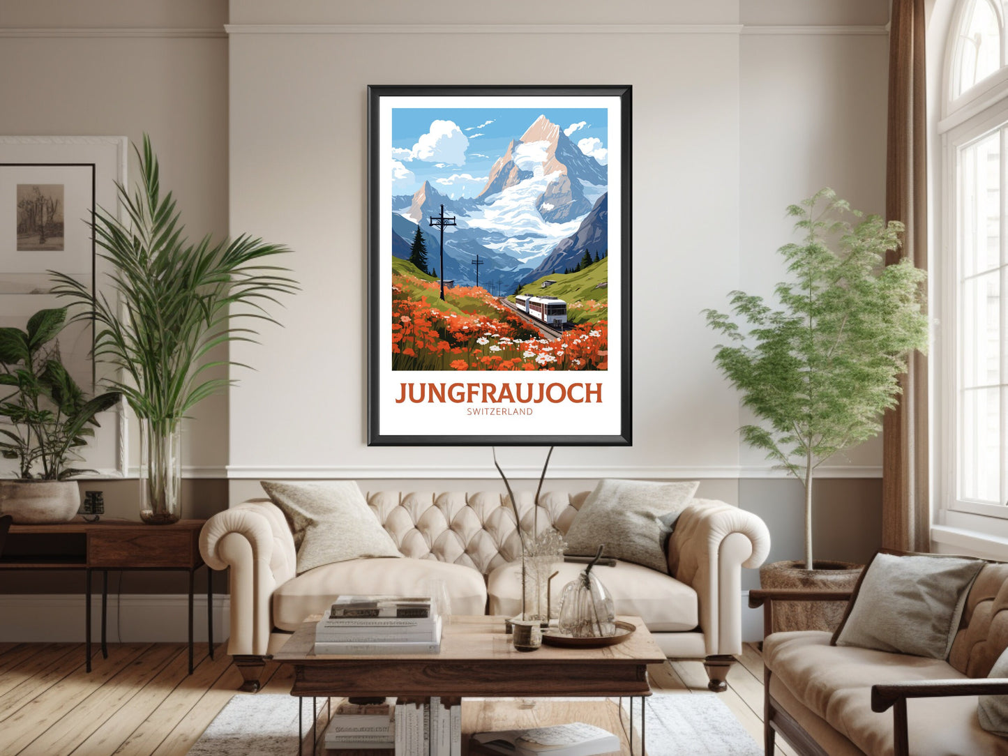 Jungfraujoc Poster | Jungfraujoc Print | Jungfraujoc Illustration | Jungfraujoc Wall Art | Switzerland Print | Jungfraujoc Artwork | ID 834