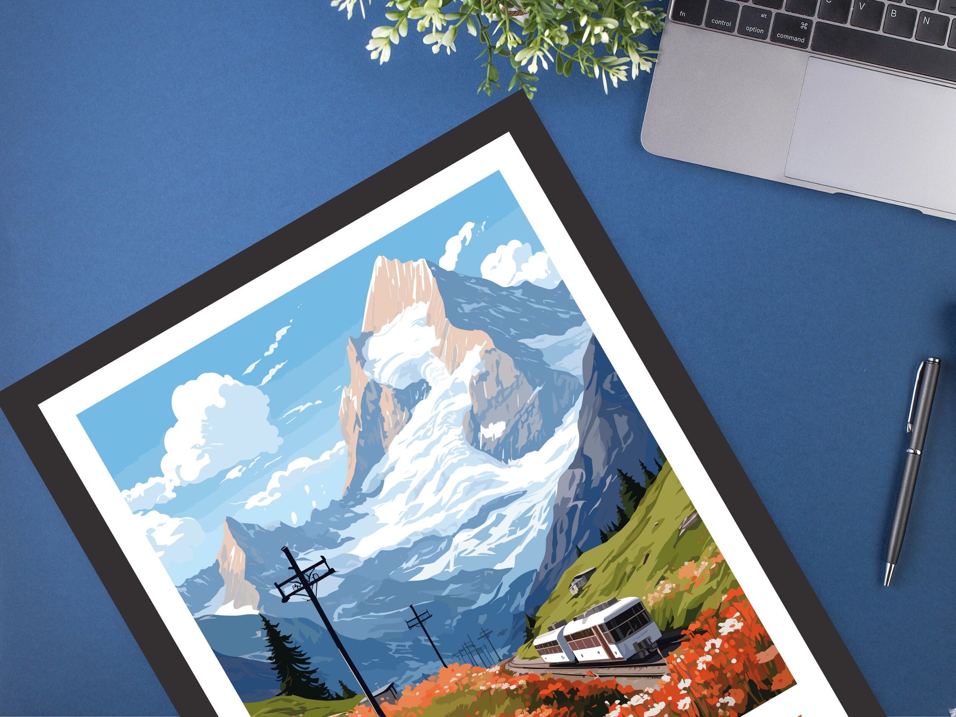 Jungfraujoc Poster | Jungfraujoc Print | Jungfraujoc Illustration | Jungfraujoc Wall Art | Switzerland Print | Jungfraujoc Artwork | ID 834