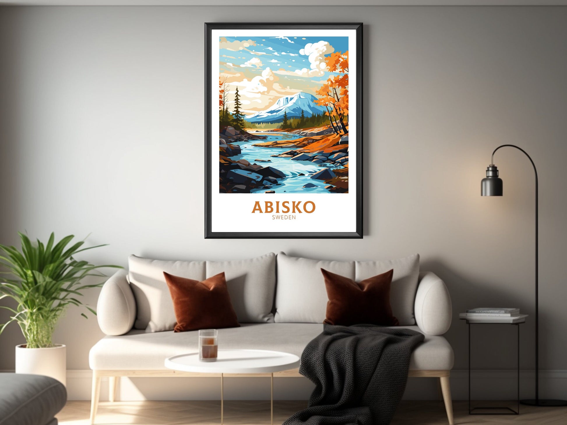 Abisko Poster | Abisko Travel Print | Abisko Illustration | Sweeden Poster | Sweeden Home Décor | Abisko Art | Sweeden Print | ID 840