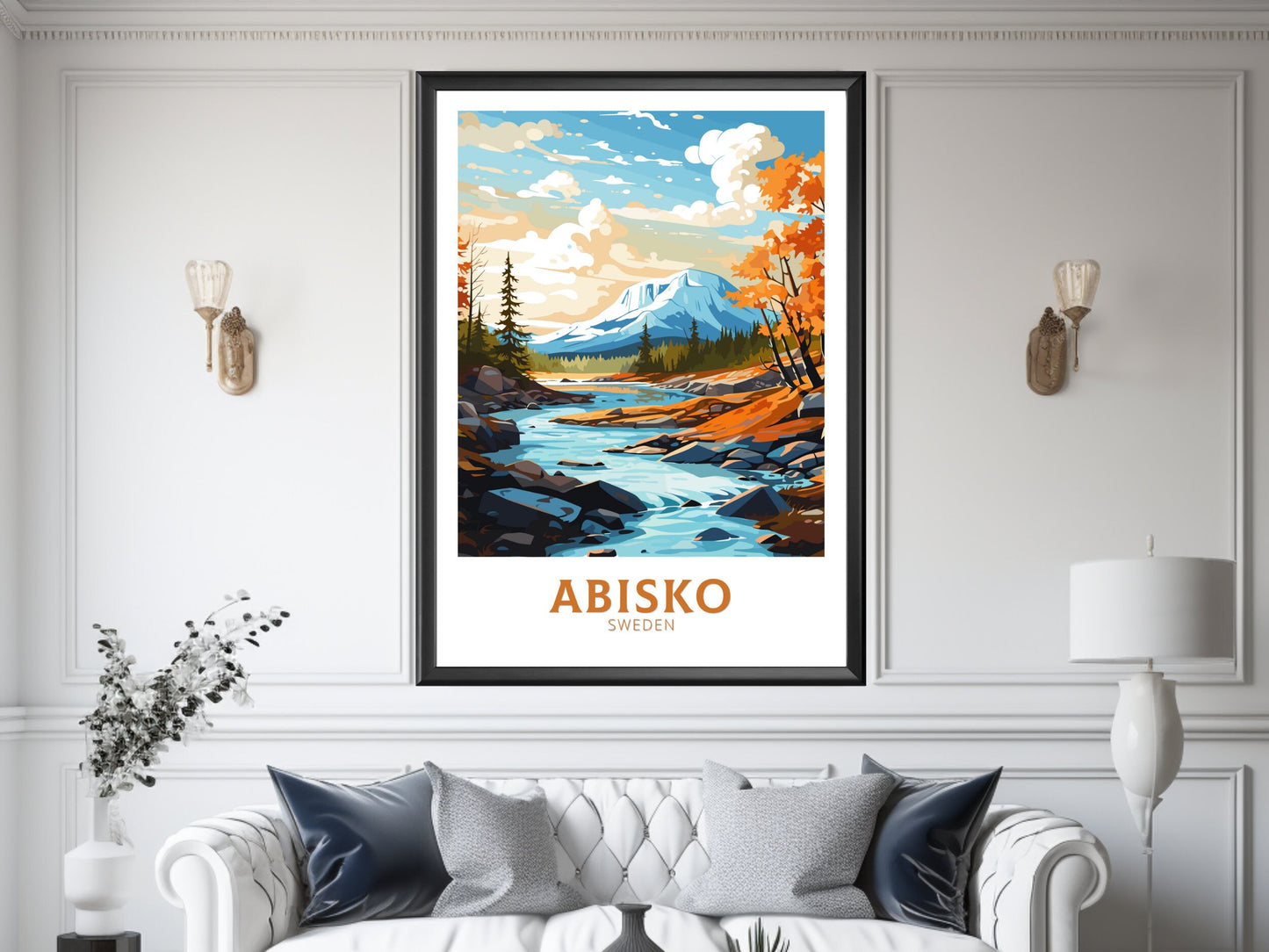 Abisko Poster | Abisko Travel Print | Abisko Illustration | Sweeden Poster | Sweeden Home Décor | Abisko Art | Sweeden Print | ID 840