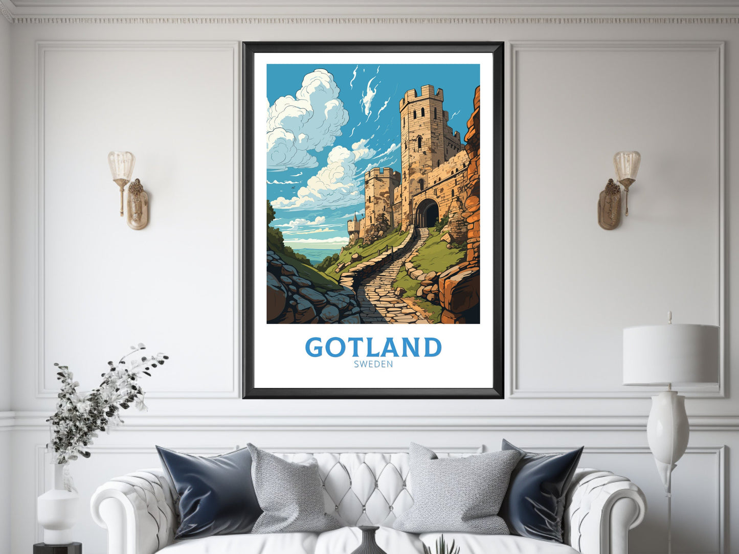 Gotland Poster | Gotland Travel Print | Gotland Illustration | Sweeden Poster | Sweeden Home Décor | Gotland Art | Sweeden Print | ID 842