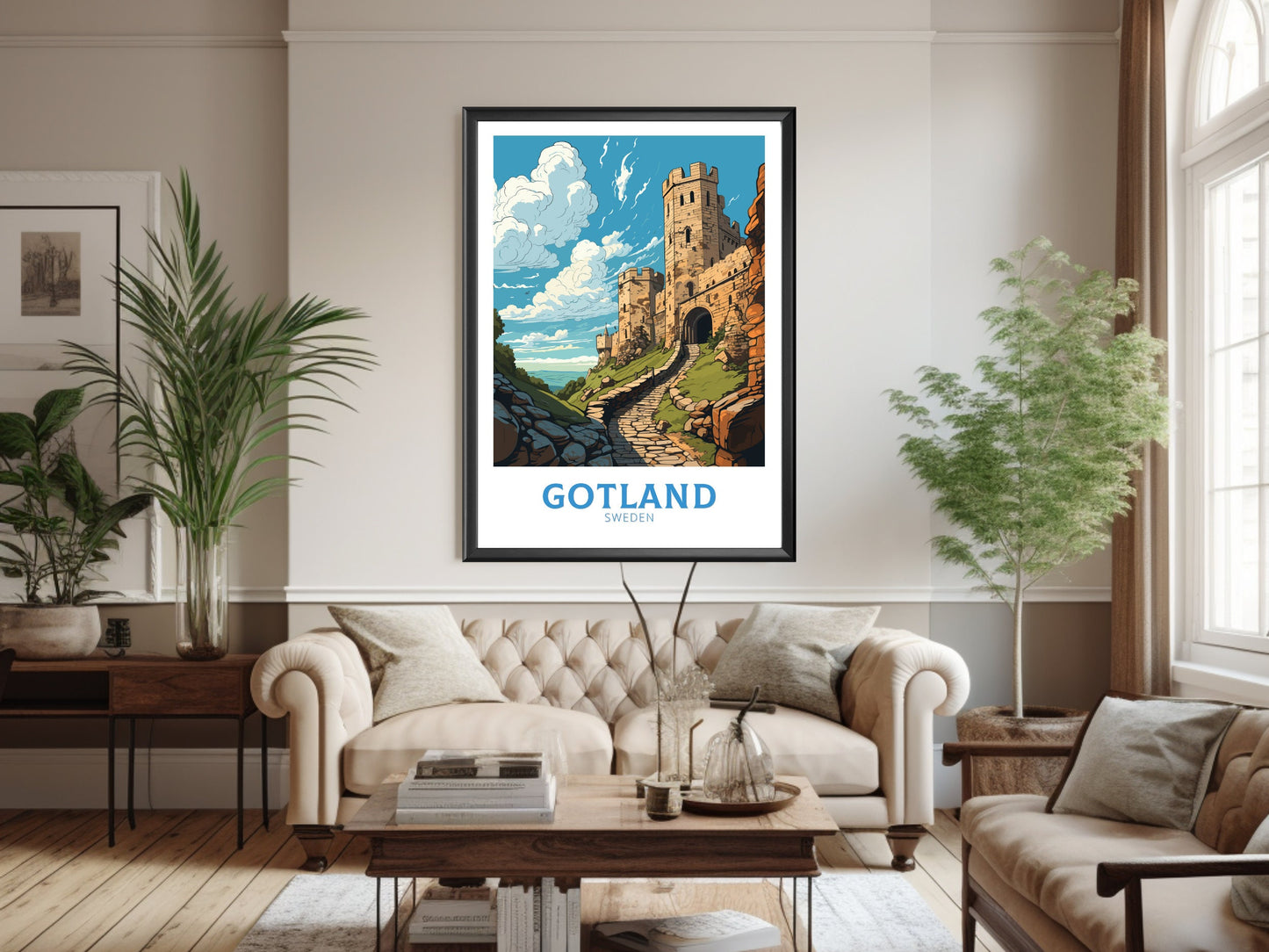 Gotland Poster | Gotland Travel Print | Gotland Illustration | Sweeden Poster | Sweeden Home Décor | Gotland Art | Sweeden Print | ID 842