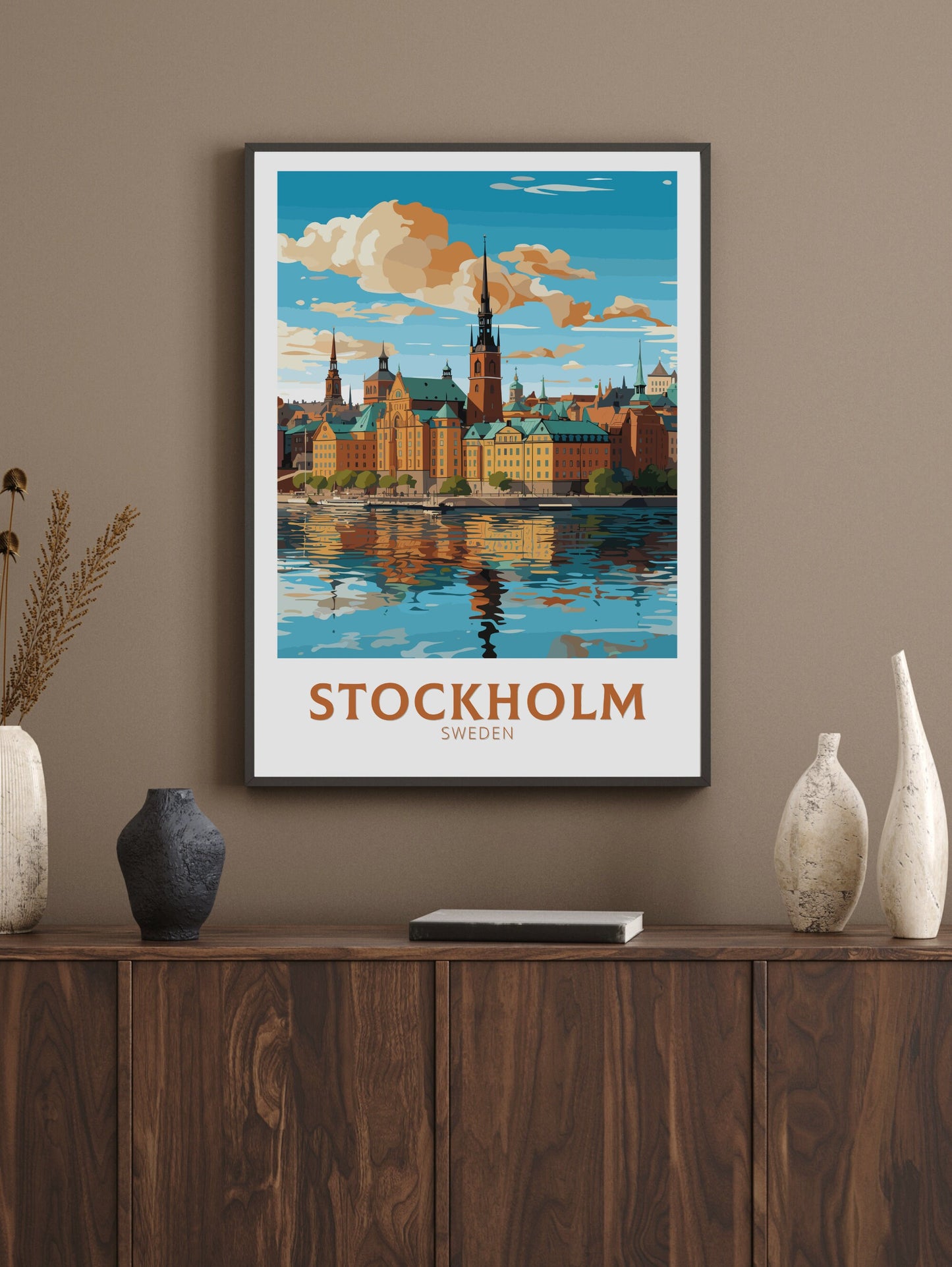 Stockholm Old Town Poster | Stockholm Travel Print | Stockholm Illustration | Sweeden poster | Sweeden Home Décor | Sweeden Print | ID 844