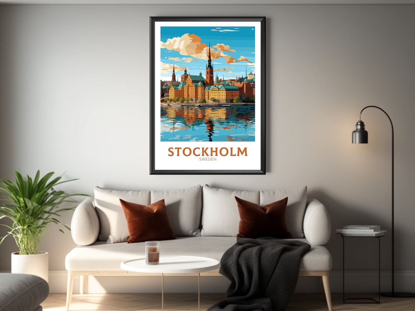 Stockholm Old Town Poster | Stockholm Travel Print | Stockholm Illustration | Sweeden poster | Sweeden Home Décor | Sweeden Print | ID 844