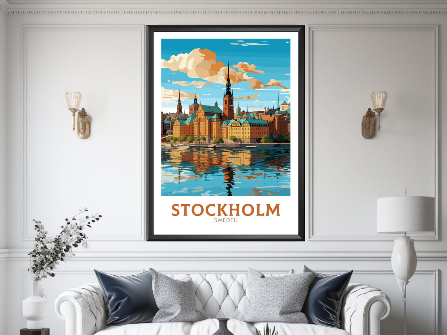 Stockholm Old Town Poster | Stockholm Travel Print | Stockholm Illustration | Sweeden poster | Sweeden Home Décor | Sweeden Print | ID 844