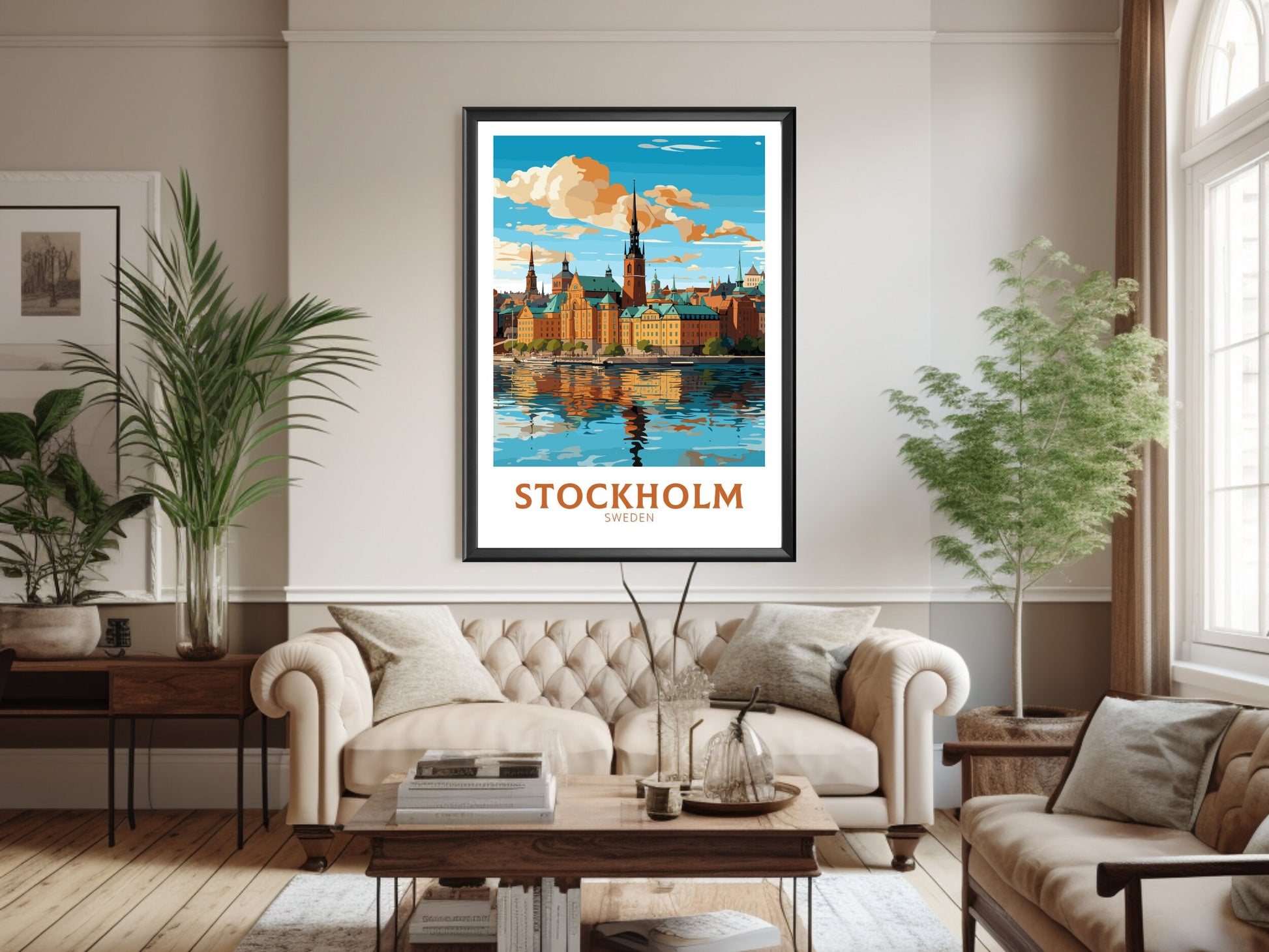 Stockholm Old Town Poster | Stockholm Travel Print | Stockholm Illustration | Sweeden poster | Sweeden Home Décor | Sweeden Print | ID 844