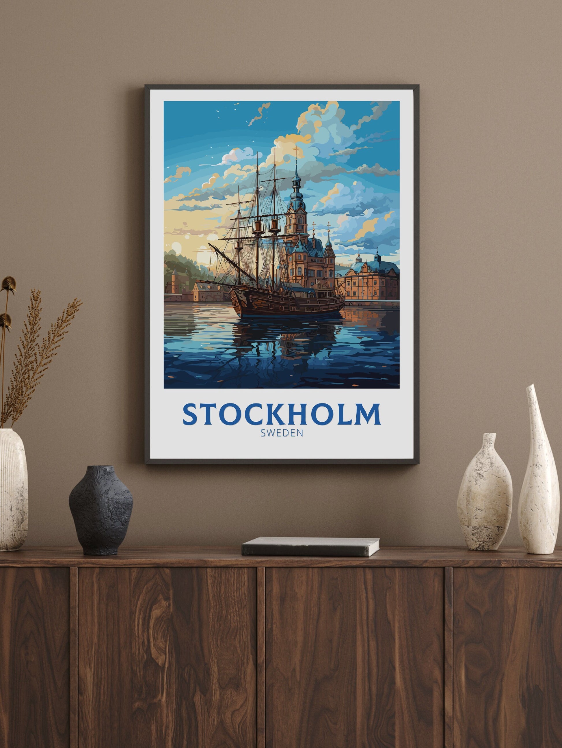 Stockholm Poster | Stockholm Travel Print | Stockholm Illustration | Sweeden Poster | Sweeden Home Décor | Sweeden Print | ID 845