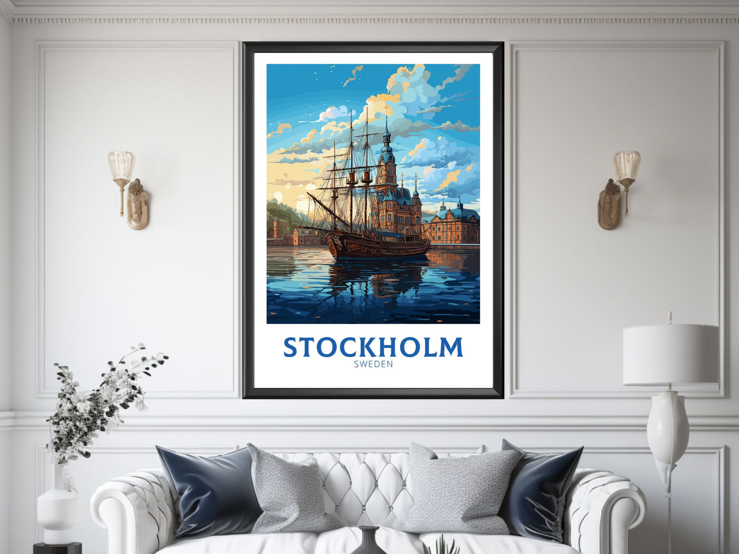 Stockholm Poster | Stockholm Travel Print | Stockholm Illustration | Sweeden Poster | Sweeden Home Décor | Sweeden Print | ID 845