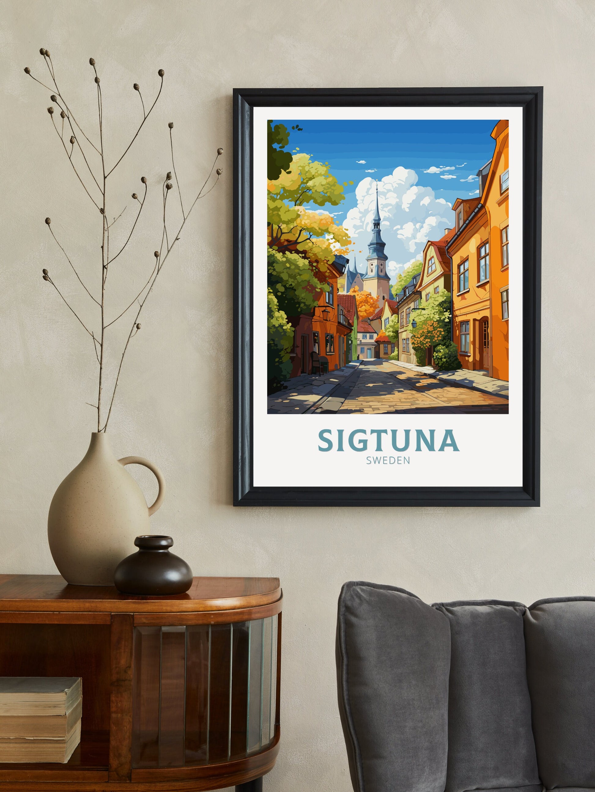 Sigtuna Poster | Sigtuna Travel Print | Sigtuna Illustration | Sweeden Poster | Sweeden Home Décor | Sigtuna Art | Sweeden Print | ID 846